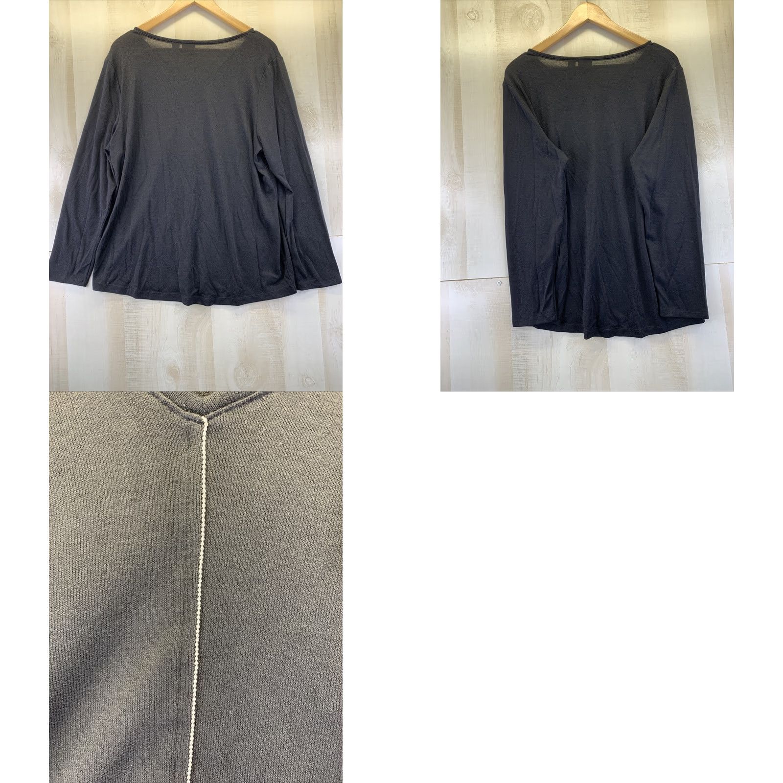 Vintage Chico’s Long Sleeve Top Black NWT-5035 Beaded Front 3 Chain V-Neck Women Regular Size 3 Size XS / US 0-2 / IT 36-38 - 8 Thumbnail