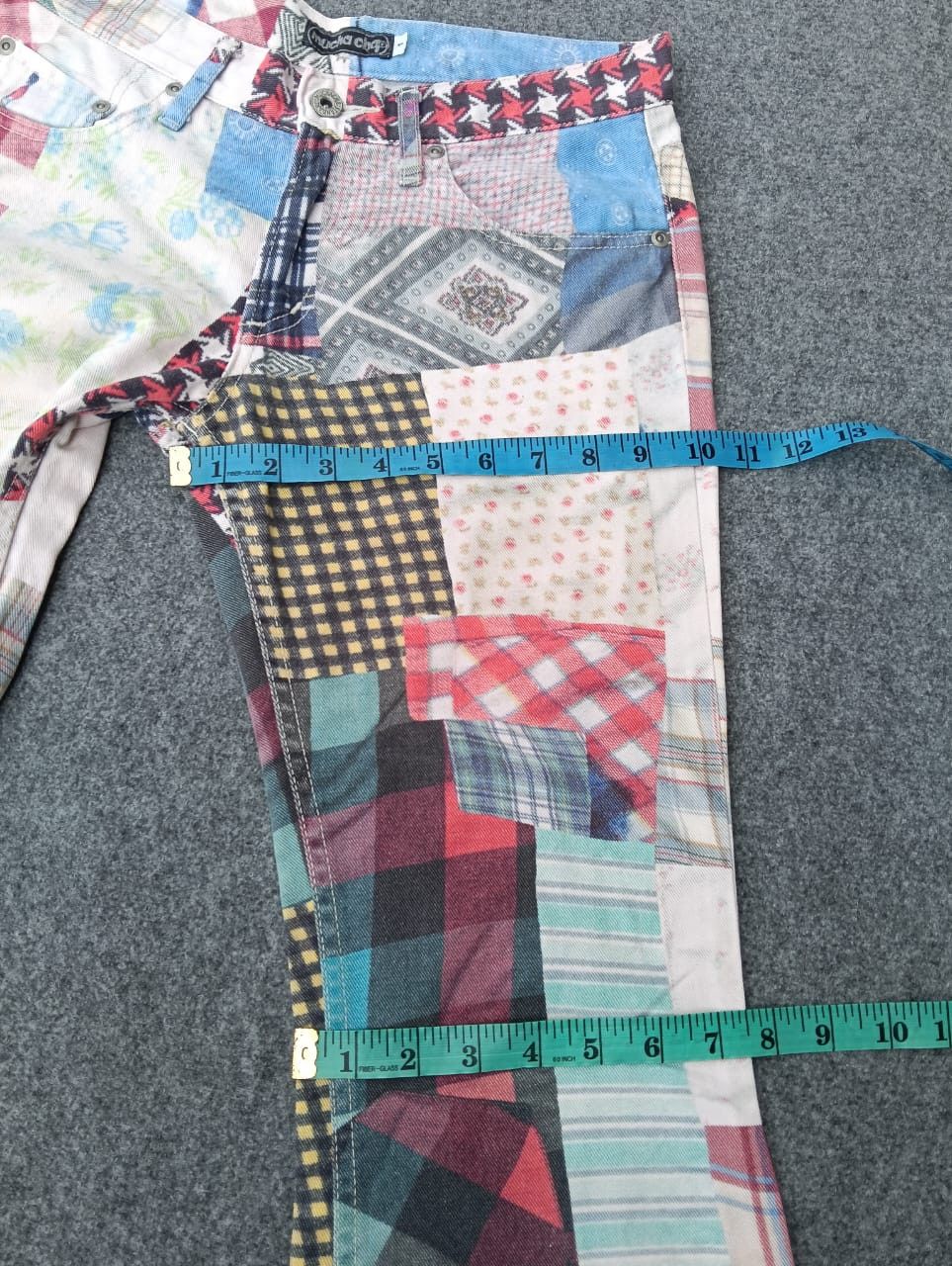 Japanese Brand Muchacha patchwork Flare pants - rare vintage style. Size 28" / US 6 / IT 42 - 6 Thumbnail