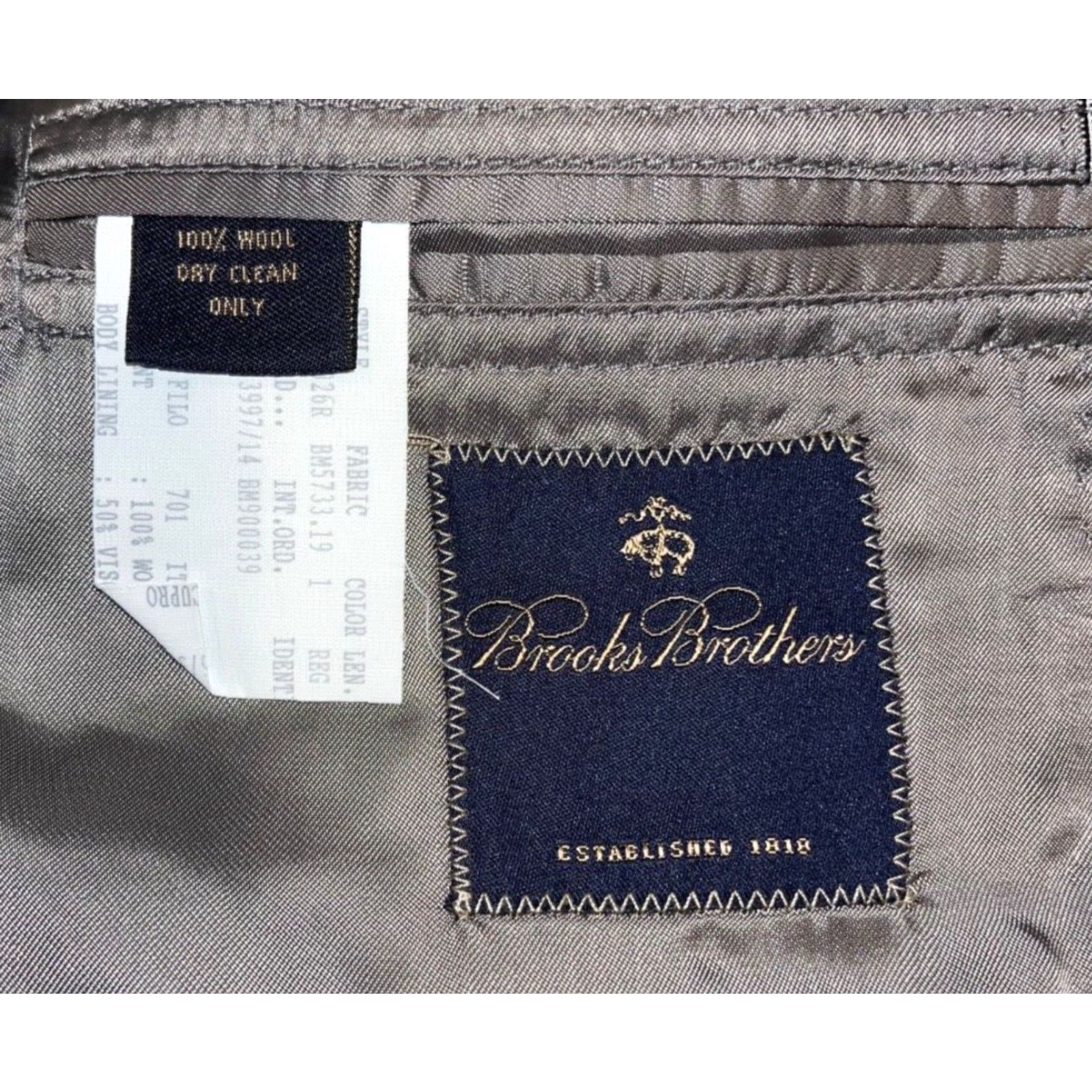 Brooks Brothers Brooks Brothers Blazer / Sport Coat Gray Blue Plaid Wool 40R Mens Italy Regular Notch Two-Button Front Jacket Coat Size 40R - 5 Thumbnail