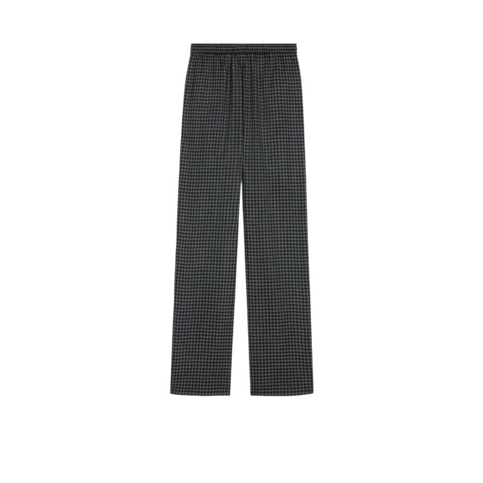 Celine CELINE Gray Madras Wool/Cashmere Pants New & Authentic (Wome Size 30" / US 8 / IT 44 - 2 Thumbnail