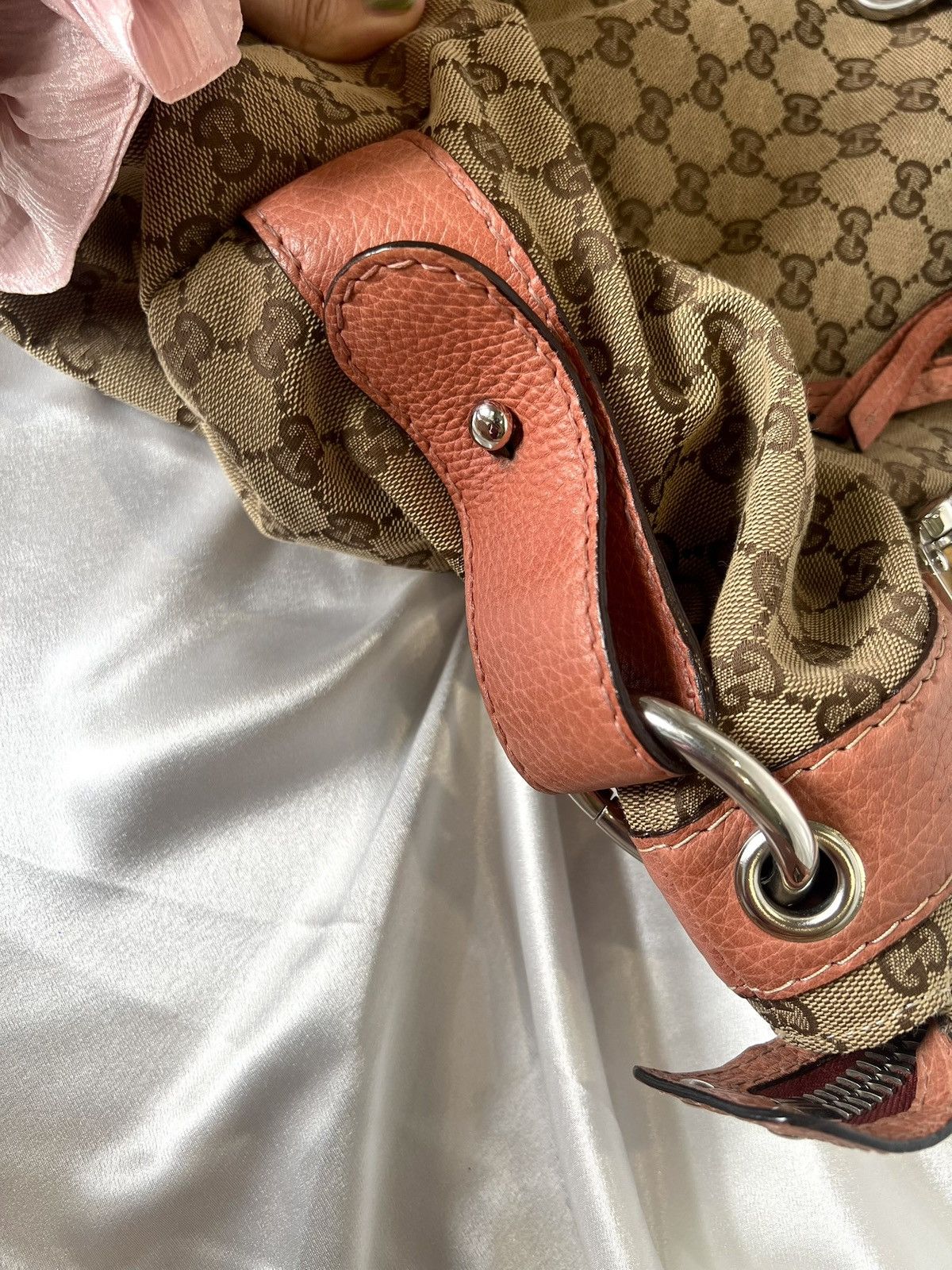 Gucci GUCCI GG Canvas & Leather Bamboo Bar Shoulder Bag Size ONE SIZE - 8 Thumbnail