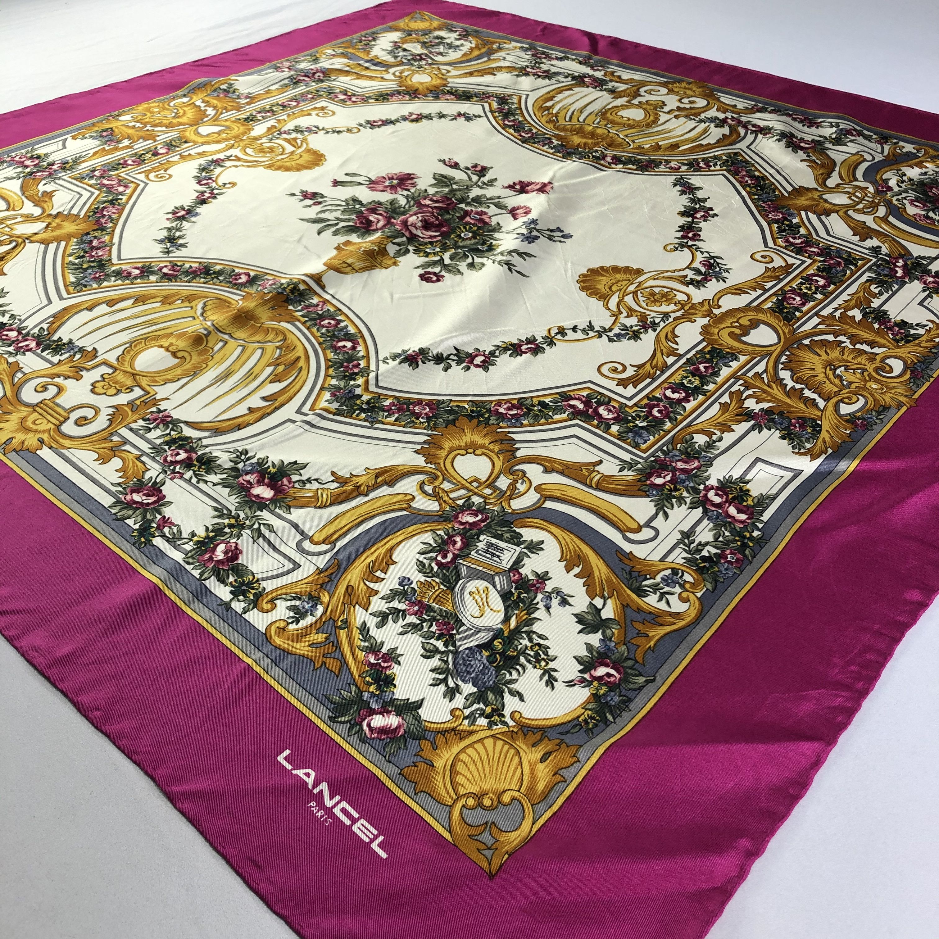 Lancel × Vintage Vintage Lancel Silk Scarf Size ONE SIZE - 4 Thumbnail