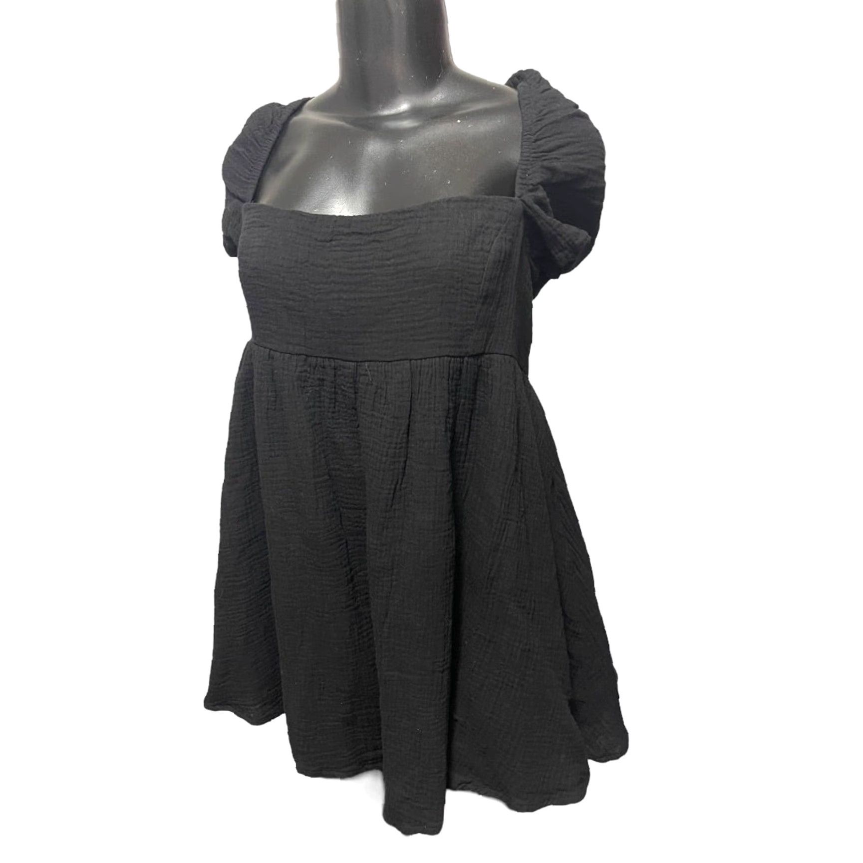 PRINCESS POLLY VINTAGE? Actually not vintage. Princess Polly Romper One-Piece Women Black Size 12 100% Cotton Off Shoulder Size 34" / US 12 / IT 48 - 2 Thumbnail