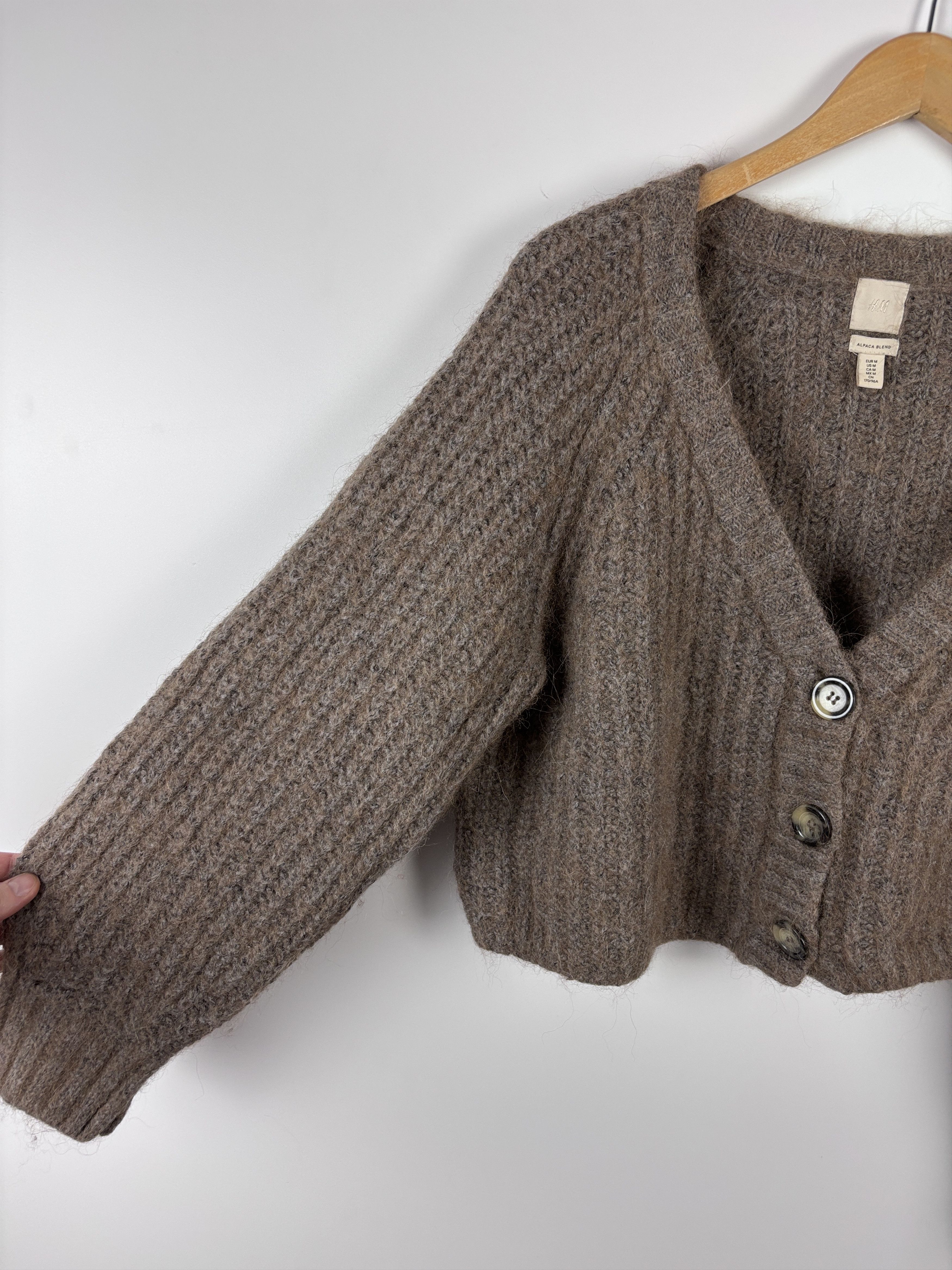 H&M H&M Alpaca Cropped Mustard Cardigan Sweater Oversized M Size M / US 6-8 / IT 42-44 - 3 Thumbnail