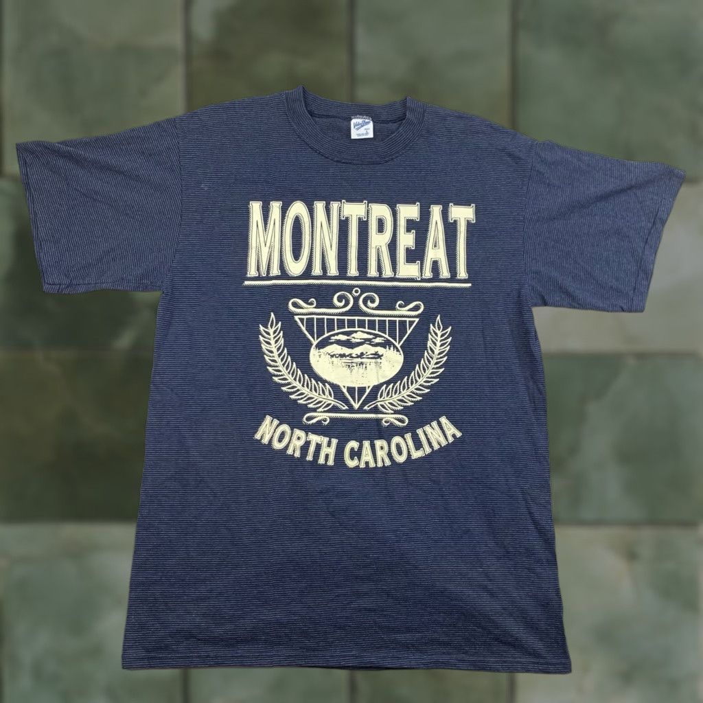 Velva Sheen VINTAGE Velva Sheen Montreat NC Shirt Adult Large Blue Striped Travel 90s Mens T-Shirt Size US L / EU 52-54 / 3 - 1 Thumbnail