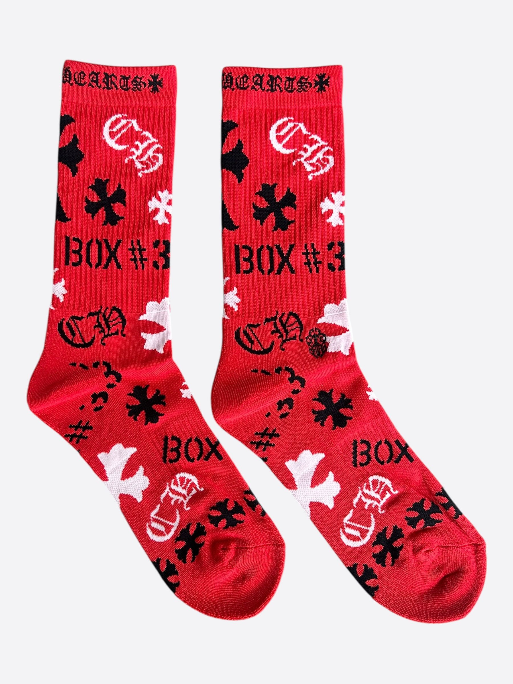 Chrome Hearts Chrome Hearts Red & Multicolor Stencil Logo Socks Size ONE SIZE - 1 Thumbnail