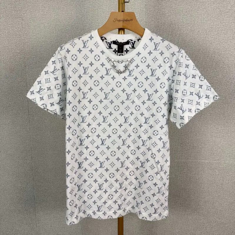 Louis Vuitton Louis Vuitton White Cotton Summer T-Shirt 0089 Size L / US 10 / IT 46 - 1 Thumbnail