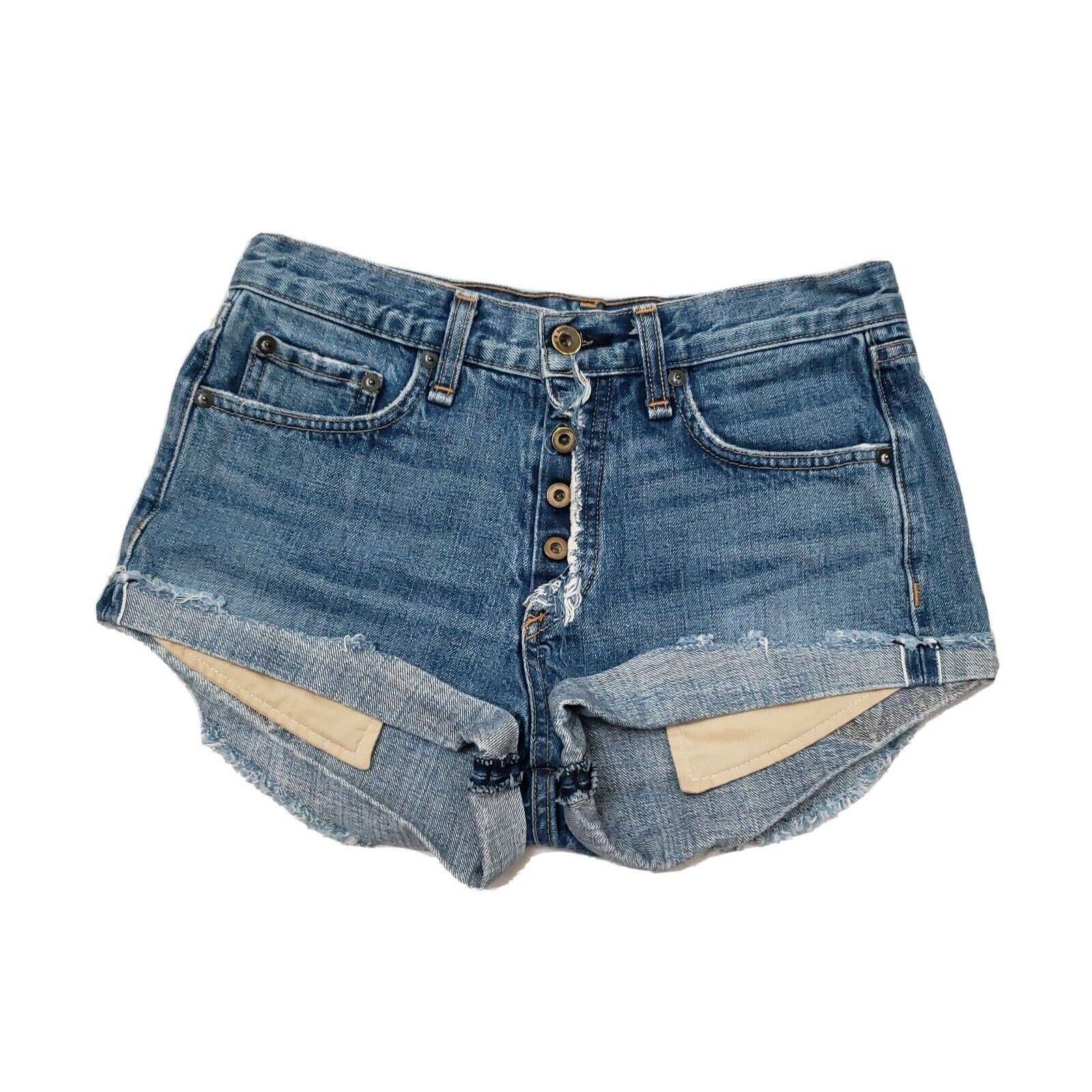 Rag & Bone Rag & Bone Marilyn Fly Denim Cut Off Short In Weston 24 W 26 Size 24" / US 00 / IT 34 - 3 Thumbnail