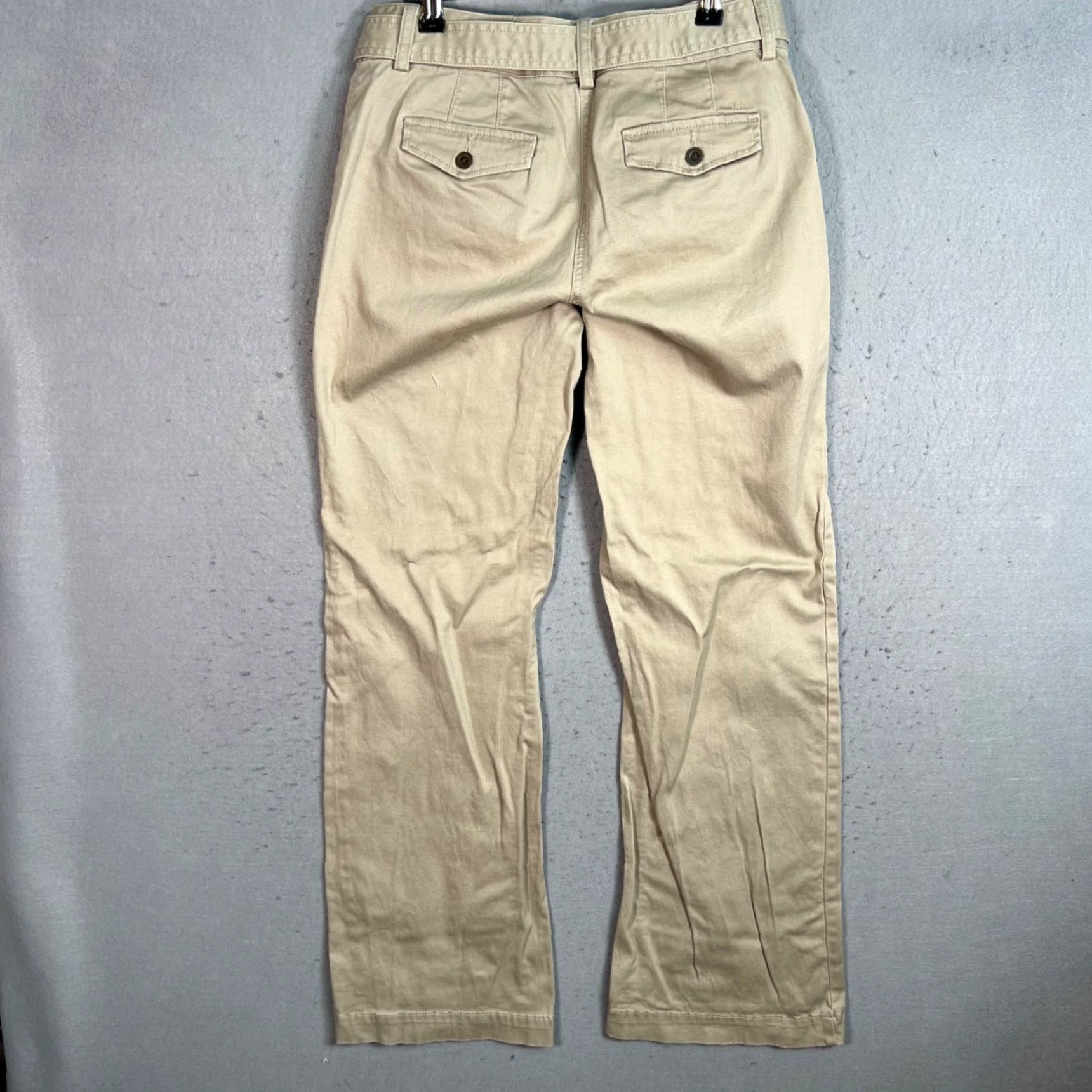 Tommy Hilfiger TOMMY HILFIGER Women's Khaki Wide-Leg Chino Pants Size 4 Cotton Blend Regular Size 27" / US 4 / IT 40 - 2 Thumbnail