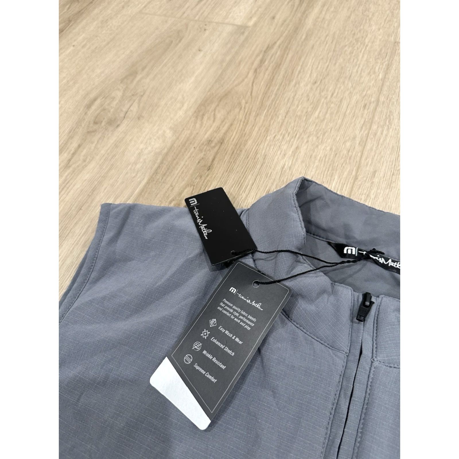 TravisMathew TravisMathew Vest XL Gray Cold Bay Quilted Full Zip Insulated Golf Mens Size US XL / EU 56 / 4 - 6 Thumbnail