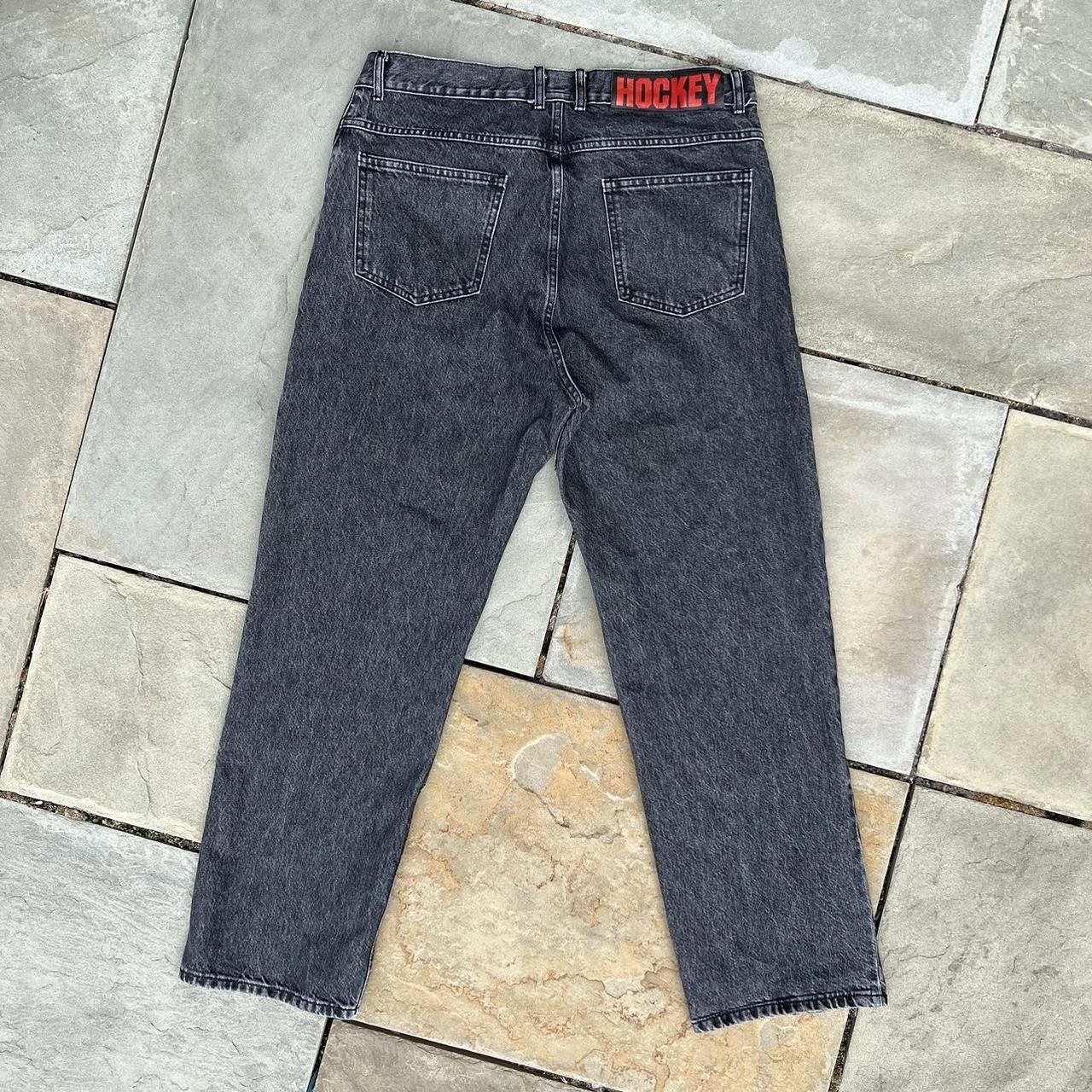 Hockey Skateboards Hockey Double Knee Black Washed Denim Jeans Size US 38 / EU 54 - 2 Thumbnail