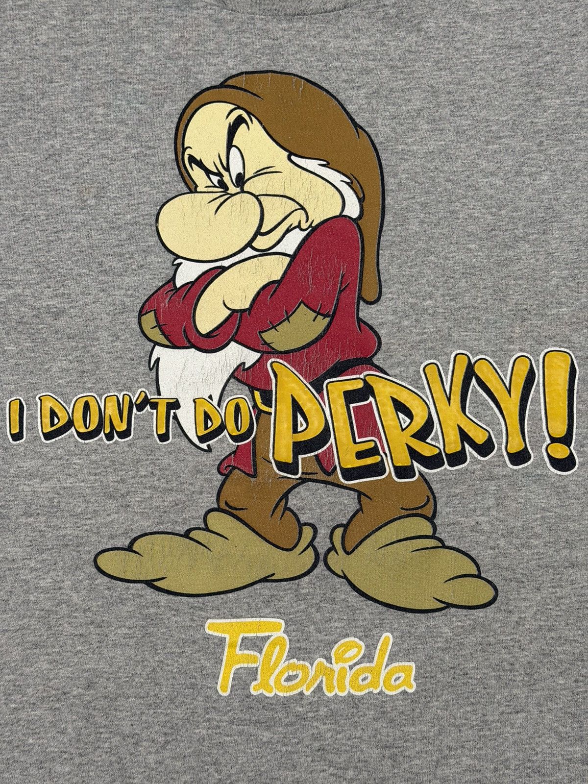 Disney Vintage Grumpy Disney Snow White 7 Dwarves I Dont Do Perky T Size US XL / EU 56 / 4 - 6 Thumbnail