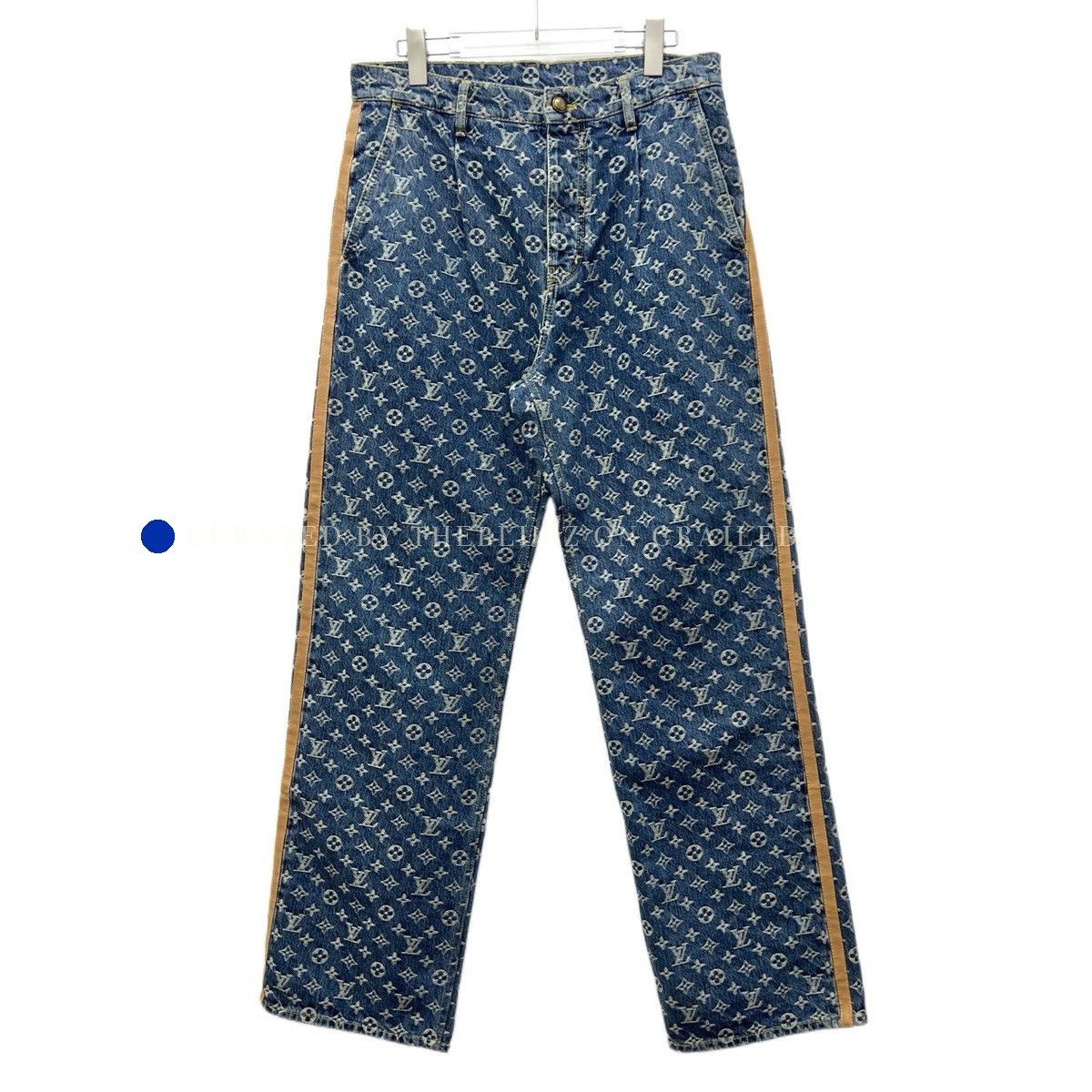 Louis Vuitton Blue Monogram All-Over Print Jeans Size US 32 / EU 48 - 1 Thumbnail