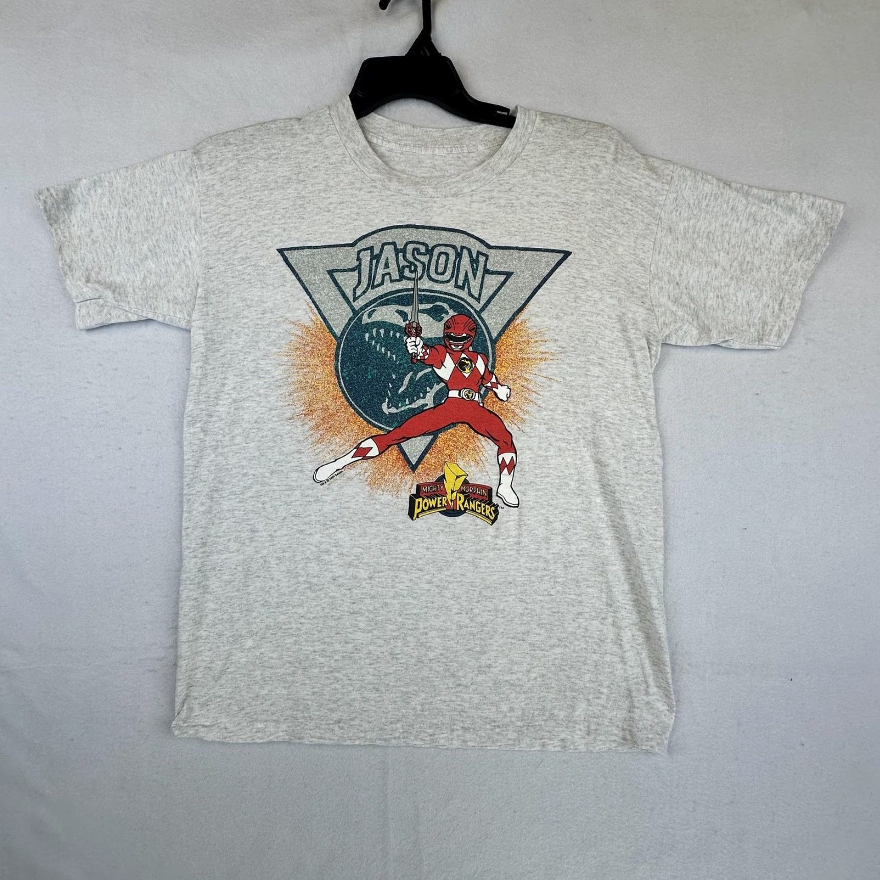 Vintage Mighty Morphin Power Rangers Shirt Mens Medium Gray Red Ranger Graphic Tee Size US M / EU 48-50 / 2 - 5 Thumbnail