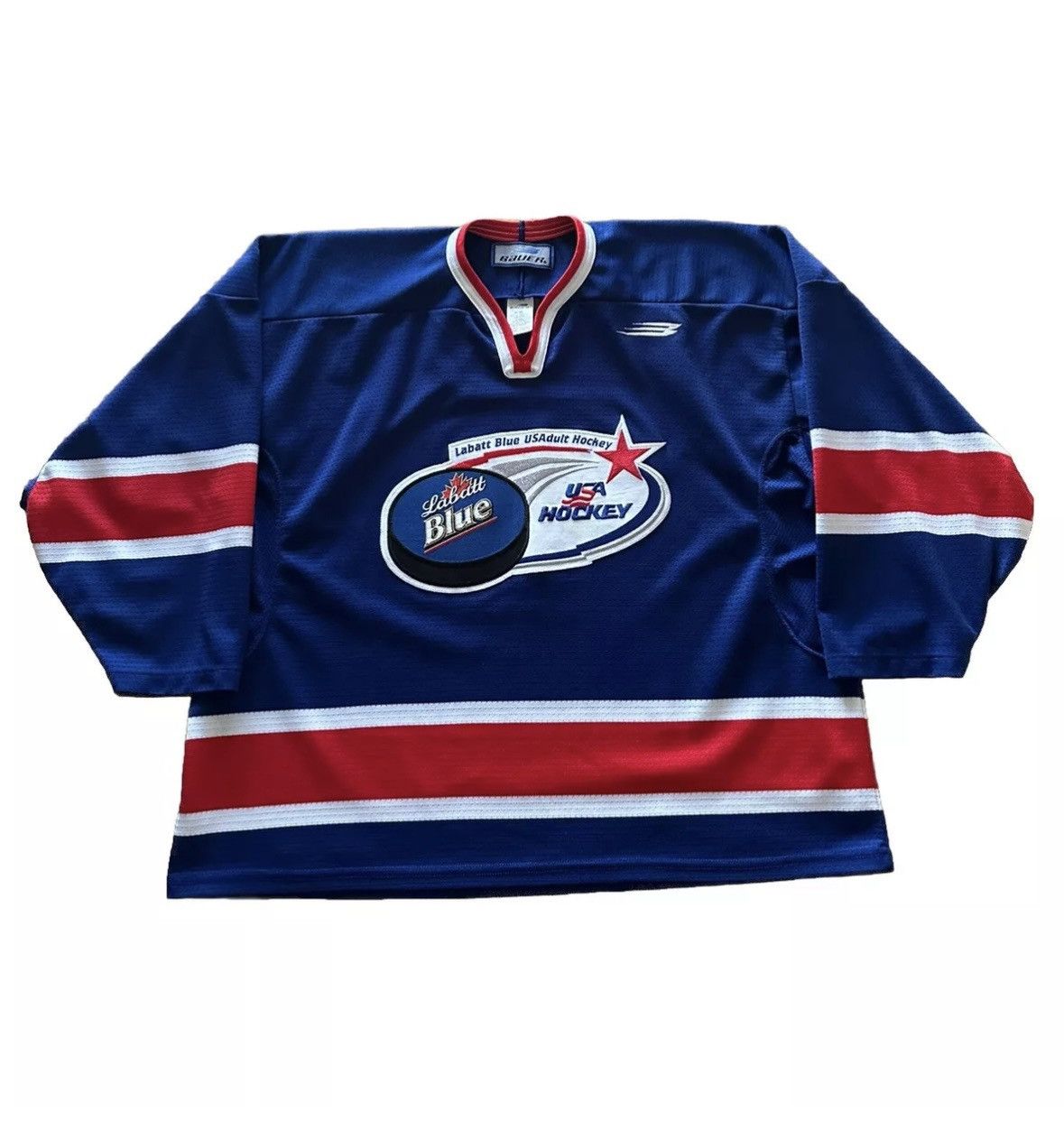 Eddie Bauer Hockey Jersey Vintage Vintage 90s Labatt Blue Beer Mesh Promo Maple Hockey Jersey Grailed