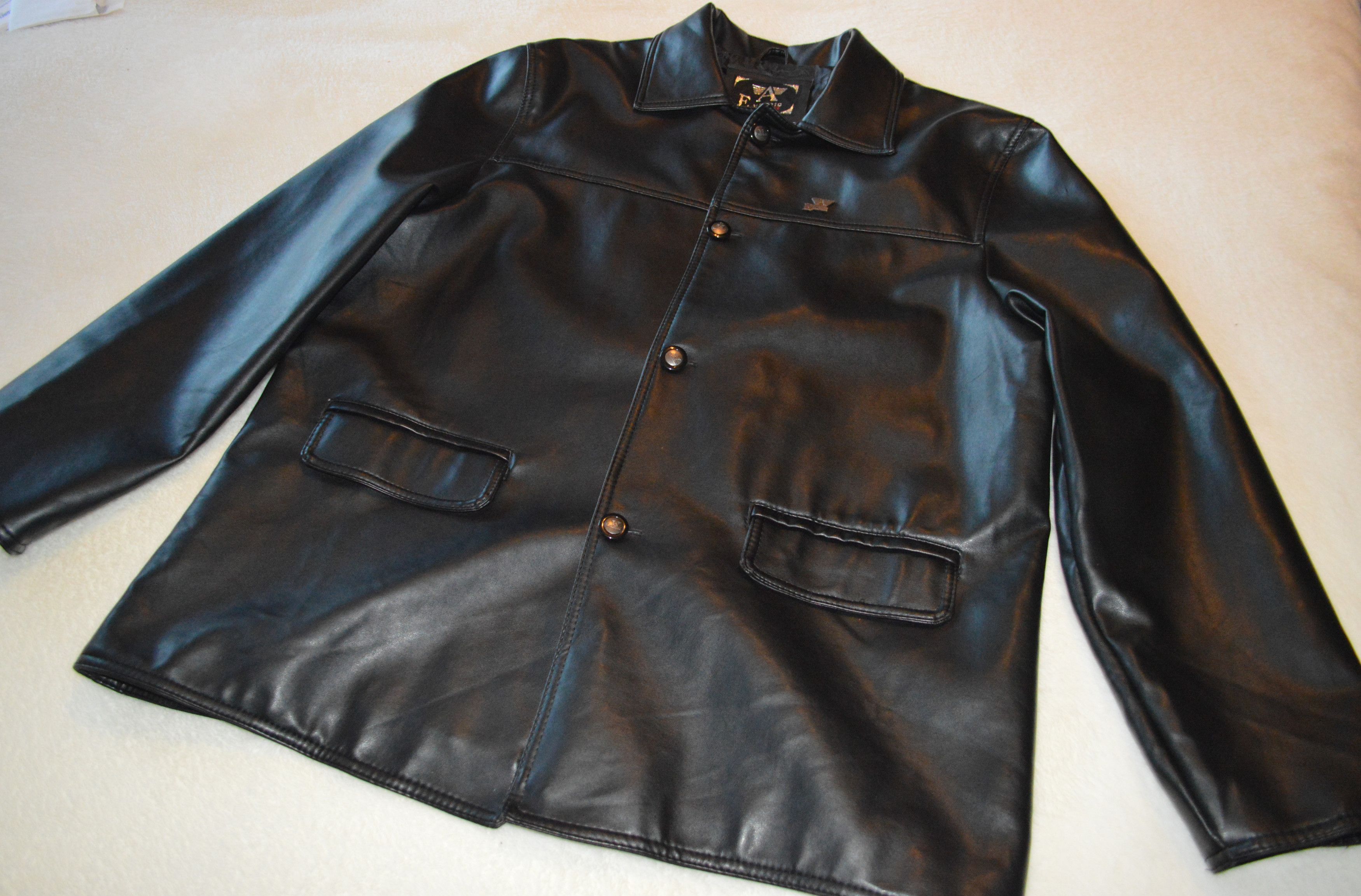 Emporio Armani Emporio Collezioni Leather Metal Patch Jacket with Buttons Size US L / EU 52-54 / 3 - 5 Thumbnail
