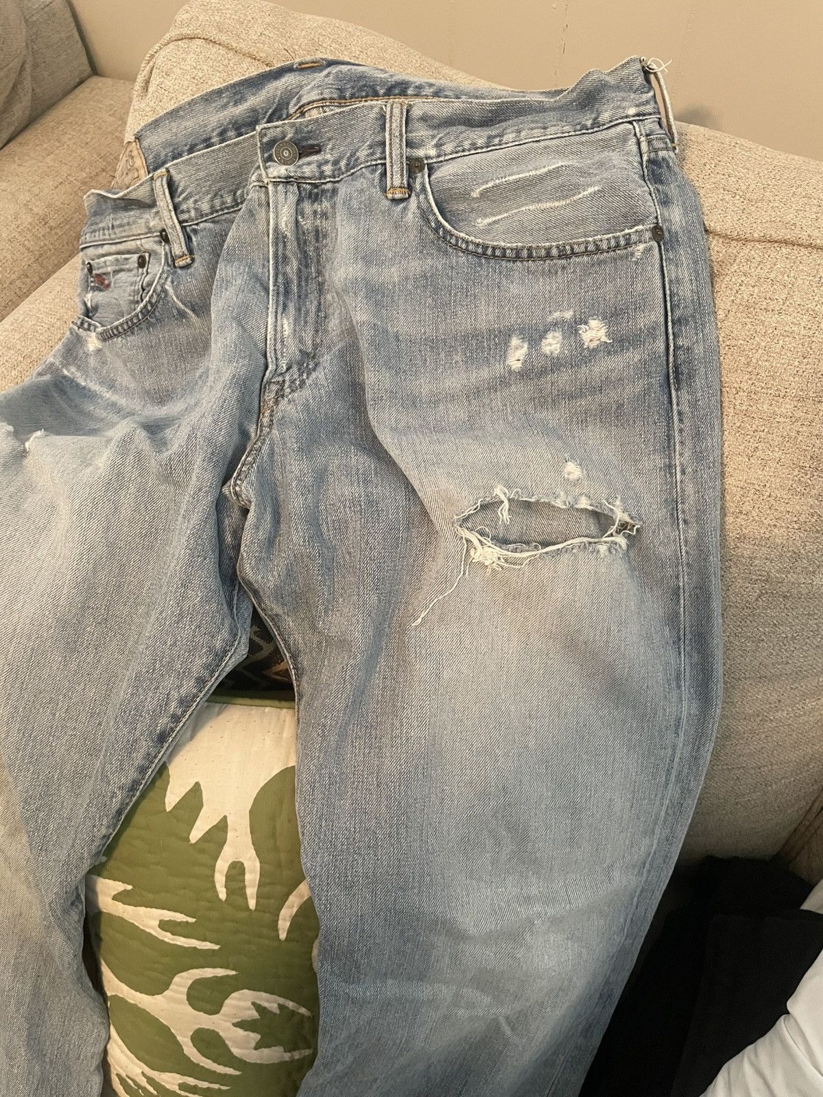 Polo Ralph Lauren Polo distressed washed denim Size US 35 - 8 Thumbnail