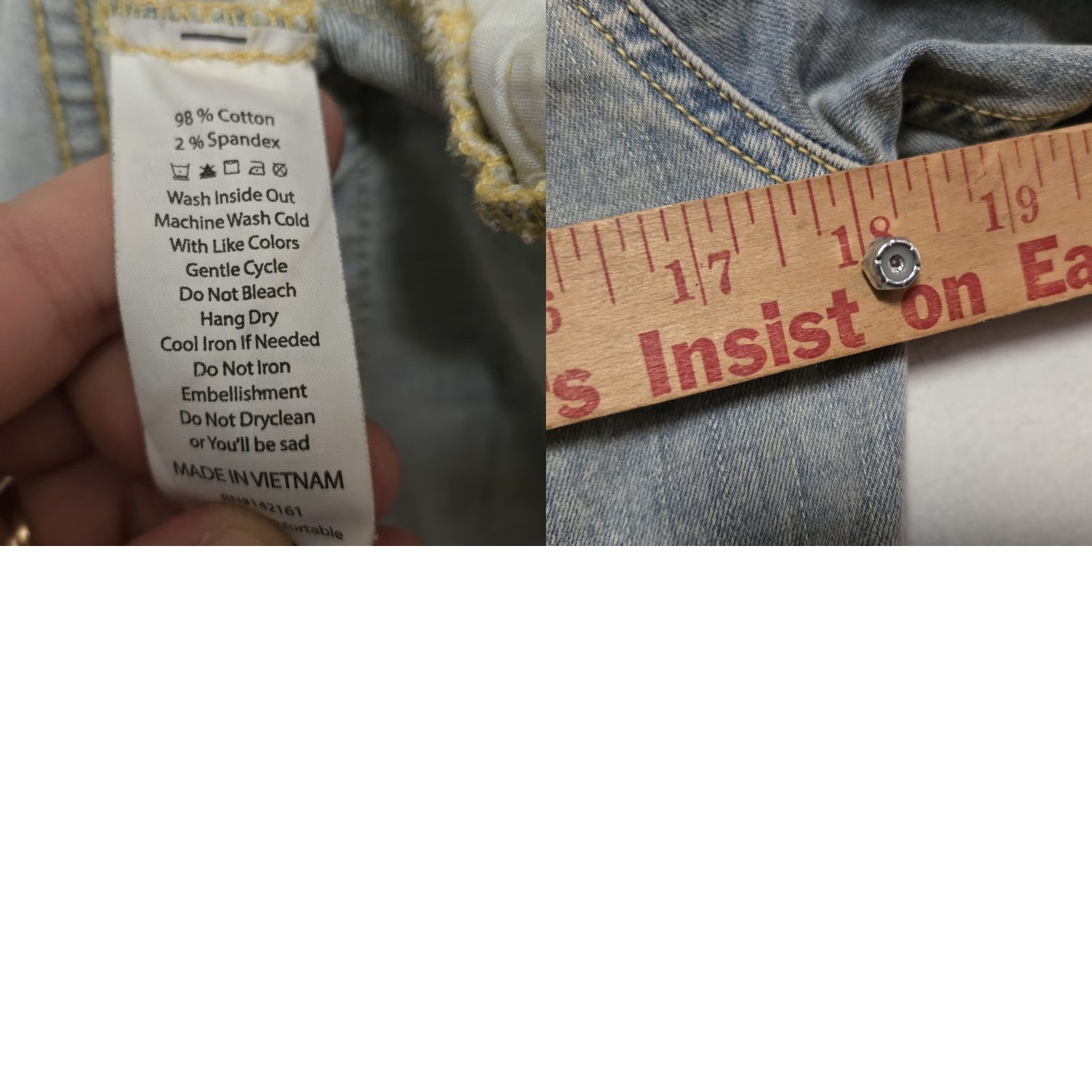 Vintage LuLaRoe Womens Jeans Jacket Light Denim XXS Cotton Spandex Stretch Blue Size 24" / US 00 / IT 34 - 9 Thumbnail