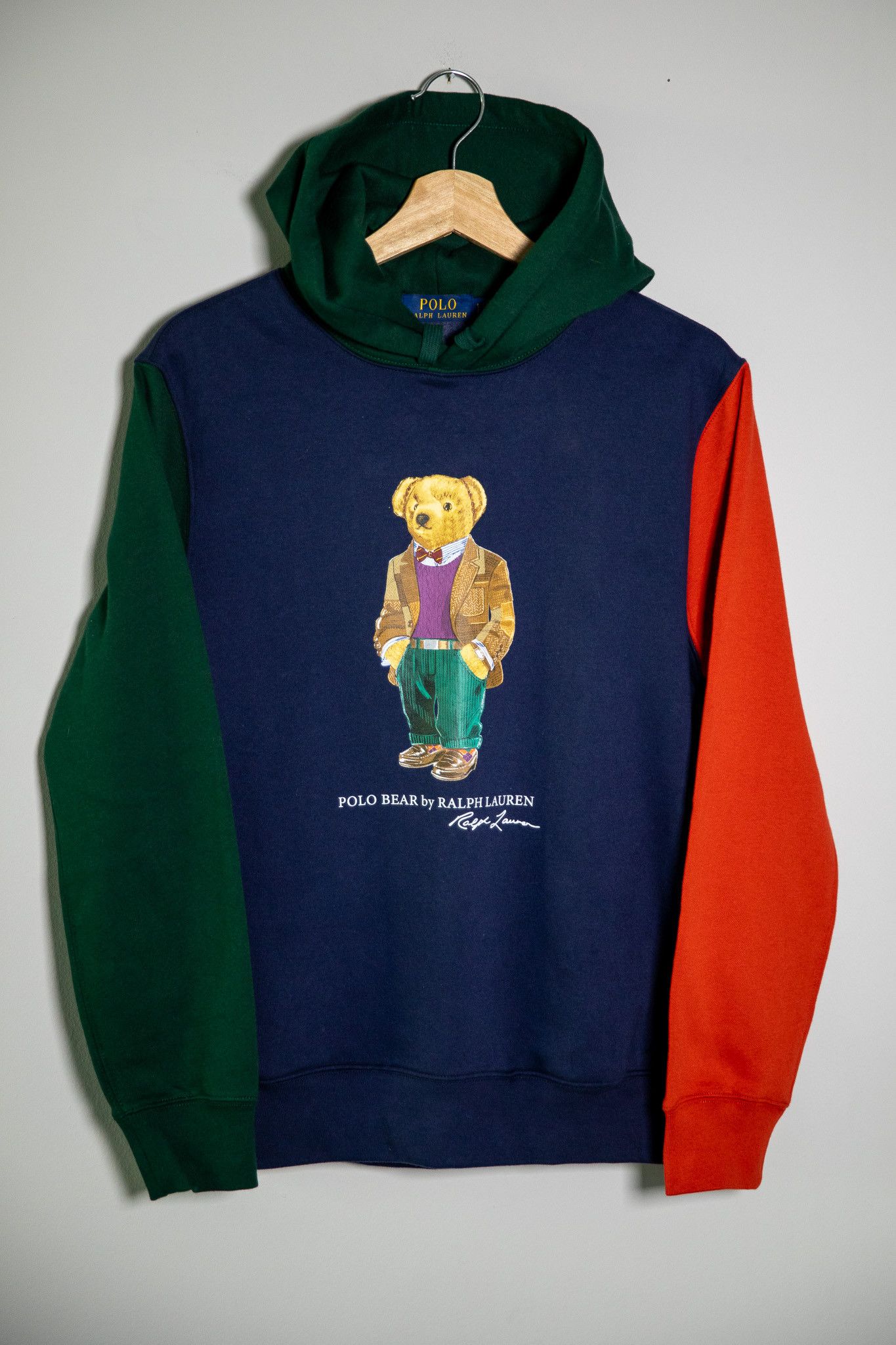 image of Polo Ralph Laurent Colour Block Bear Hoodie - Men's Small