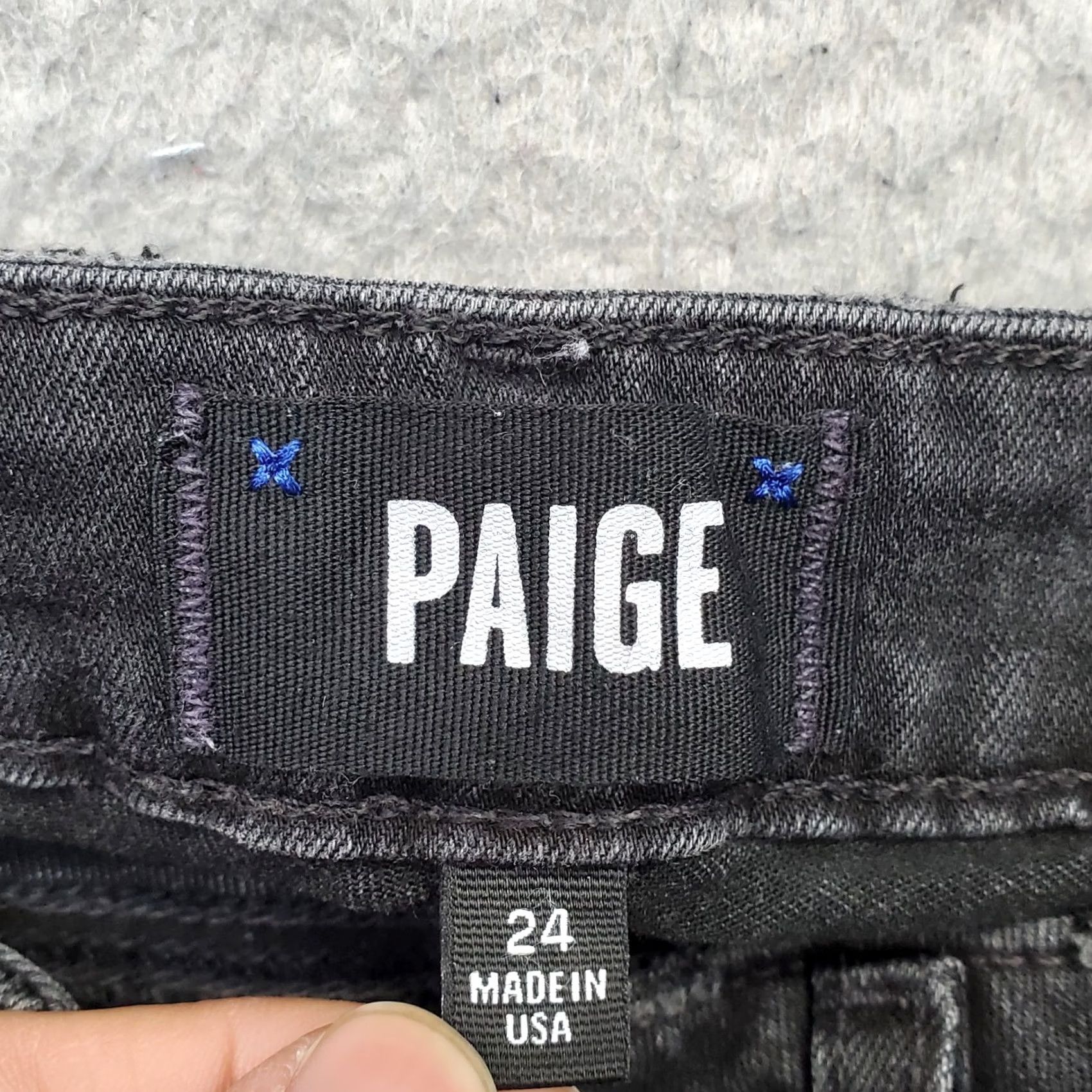 Paige Paige Verdugo Ankle Jeans Womens 24 Black Stretch Distressed Streetwear Raw Hem Jeans Size 42" / US 20 - 7 Thumbnail