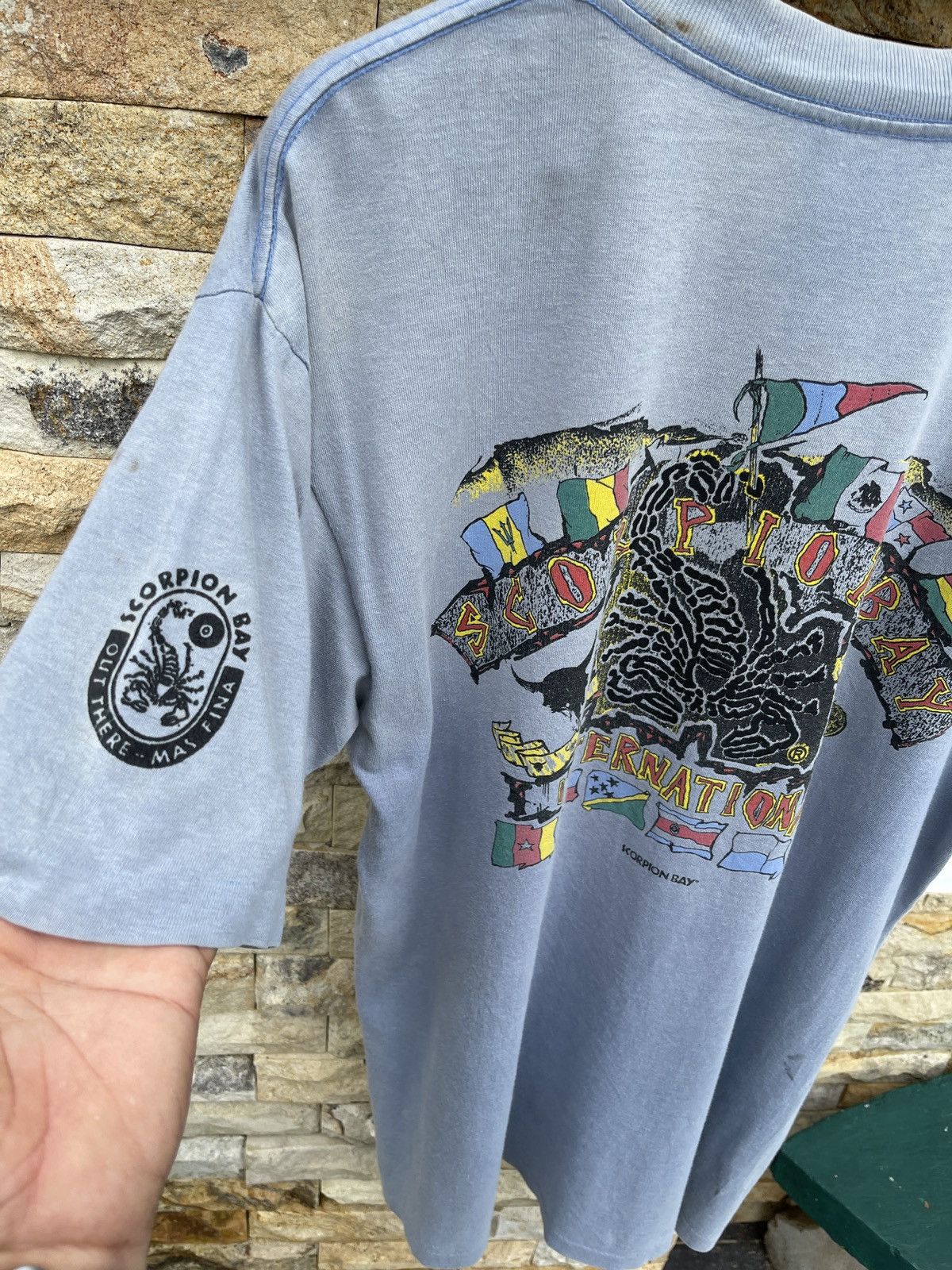 Ron Jon Surf Shop Sun Faded🔥Vtg SCORPION BAY Rasta Surfing T Shirt Size US L / EU 52-54 / 3 - 1 Thumbnail