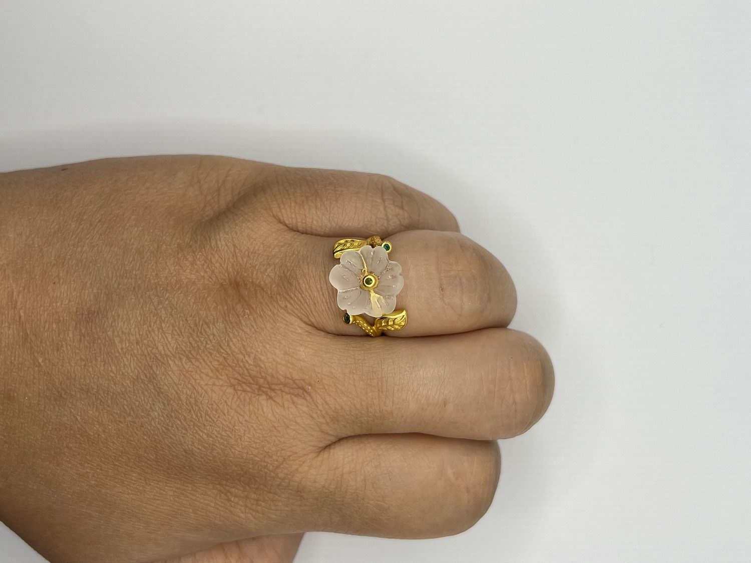 Jewelry Crystal Flower Gold Ring - Size 7 Size ONE SIZE - 5 Thumbnail