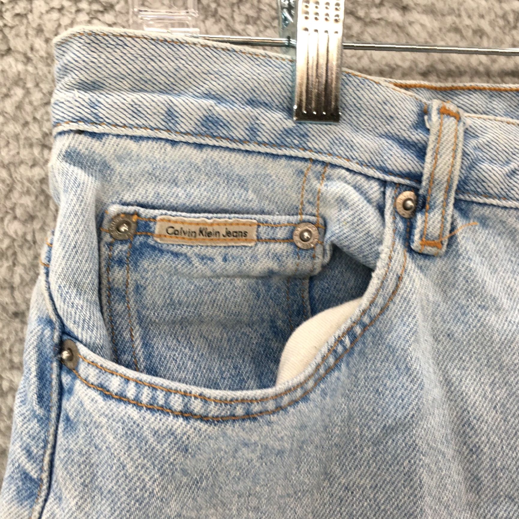 Calvin Klein Calvin Klein Jeans Womens 12 Blue Classic 5-Pocket Enzyme Wash Straight Leg Zip Jeans Size 34" / US 12 / IT 48 - 3 Thumbnail