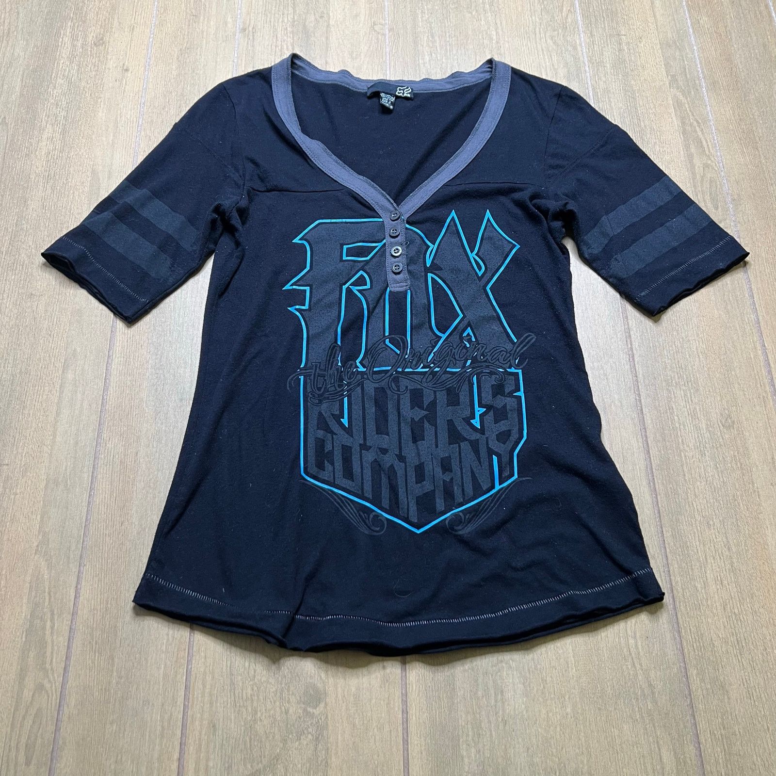 Fox Racing Fox Racing Shirt Womens Medium Black Gray V Neck Y2K Size M / US 6-8 / IT 42-44 - 7 Thumbnail