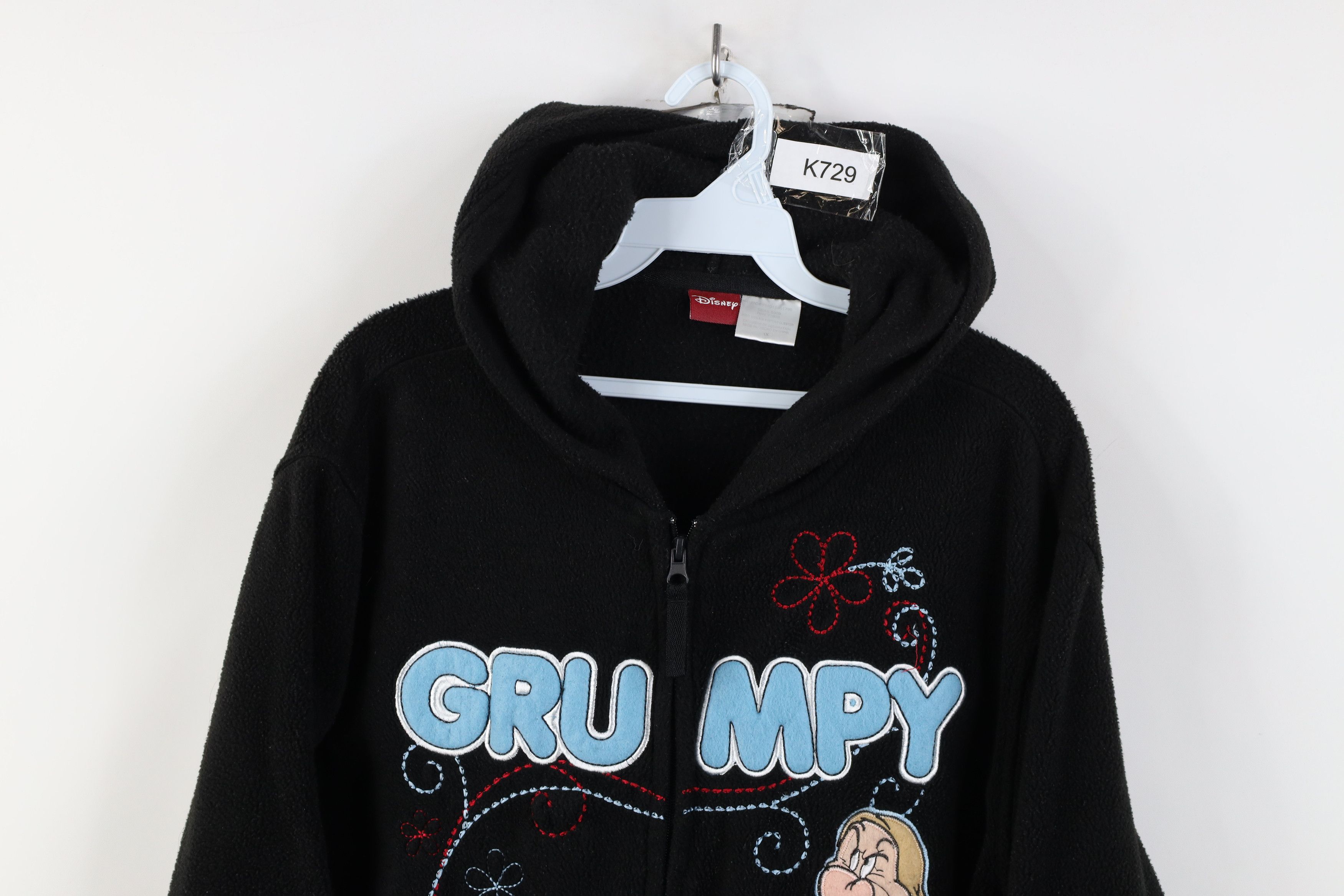 Disney Vintage Y2K Disney Grumpy Dwarf Fleece Full Zip Hoodie Size XL / US 12-14 / IT 48-50 - 2 Thumbnail