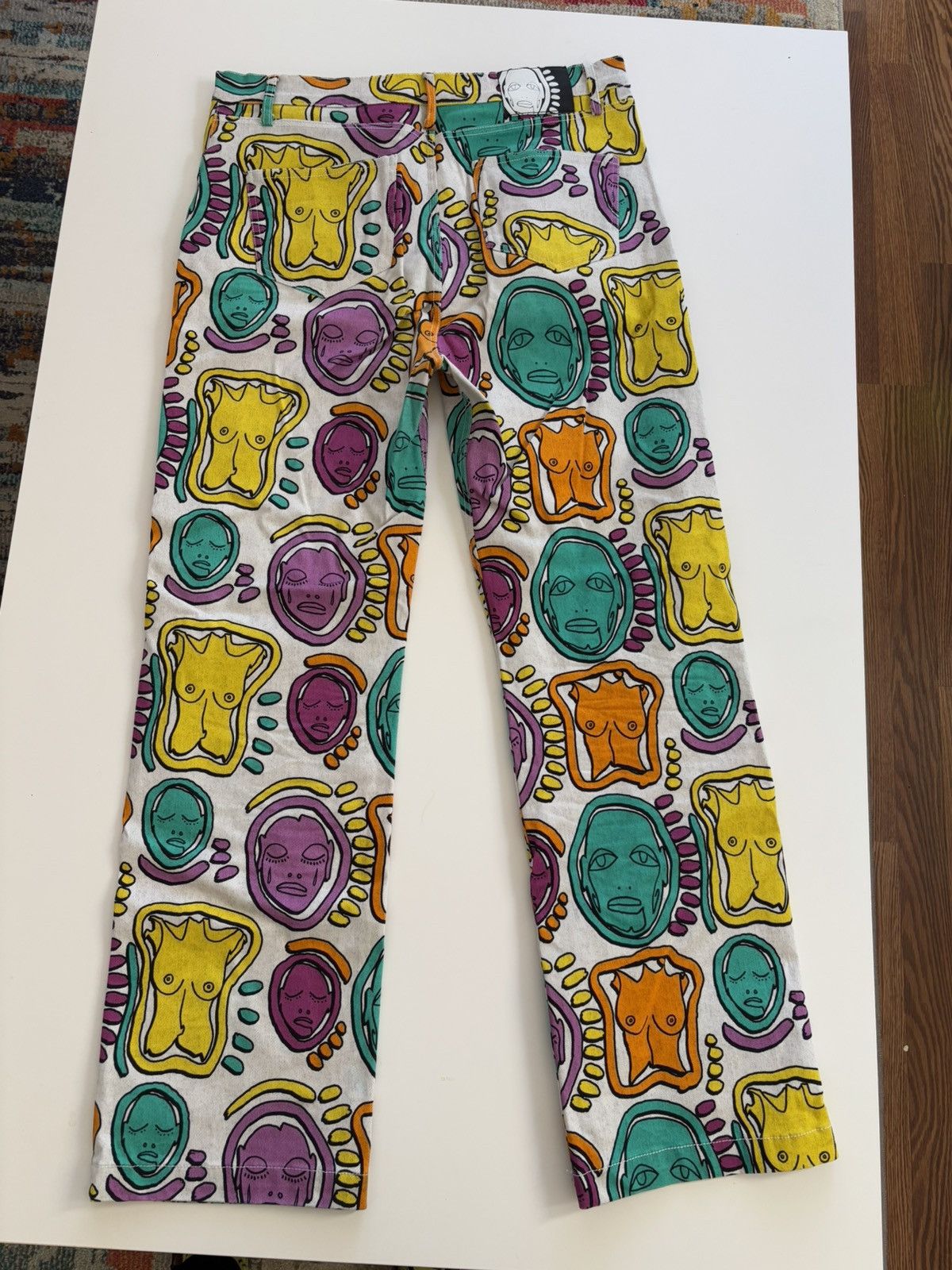 Designer Patrick Church - “All Over You” Motif Color Jeans (32”) Size US 32 / EU 48 - 2 Thumbnail