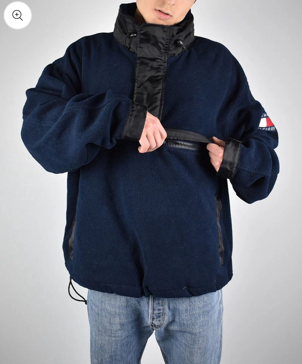 Tommy Hilfiger Vintage 90s Tommy Hilfiger Fleece Anorak Hoodie Jacket Size US M / EU 48-50 / 2 - 3 Thumbnail