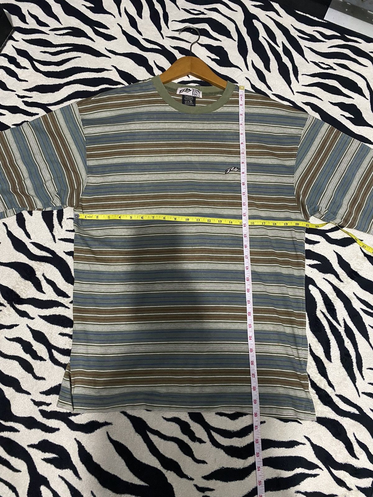 Rusty × Vintage Vintage 1980’s Rusty Surf Woven Textured Boxy T-Shirt Size US L / EU 52-54 / 3 - 7 Thumbnail