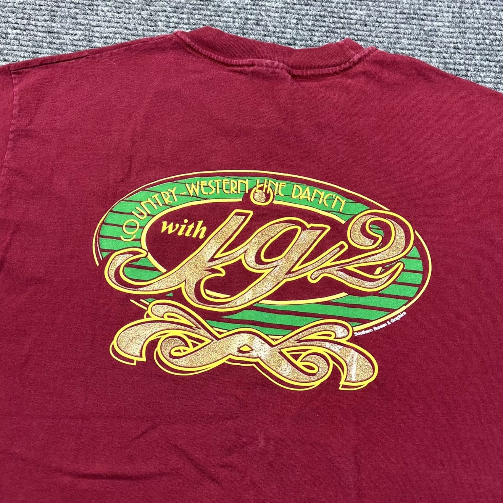 Hanes VINTAGE? No. (Skip) Adult Large Short Sleeve Graphic T Shirt Country Western Line Dancing JG2 Hanes Men's Cotton Red US-Size L Crew Neck Size US L / EU 52-54 / 3 - 8 Thumbnail