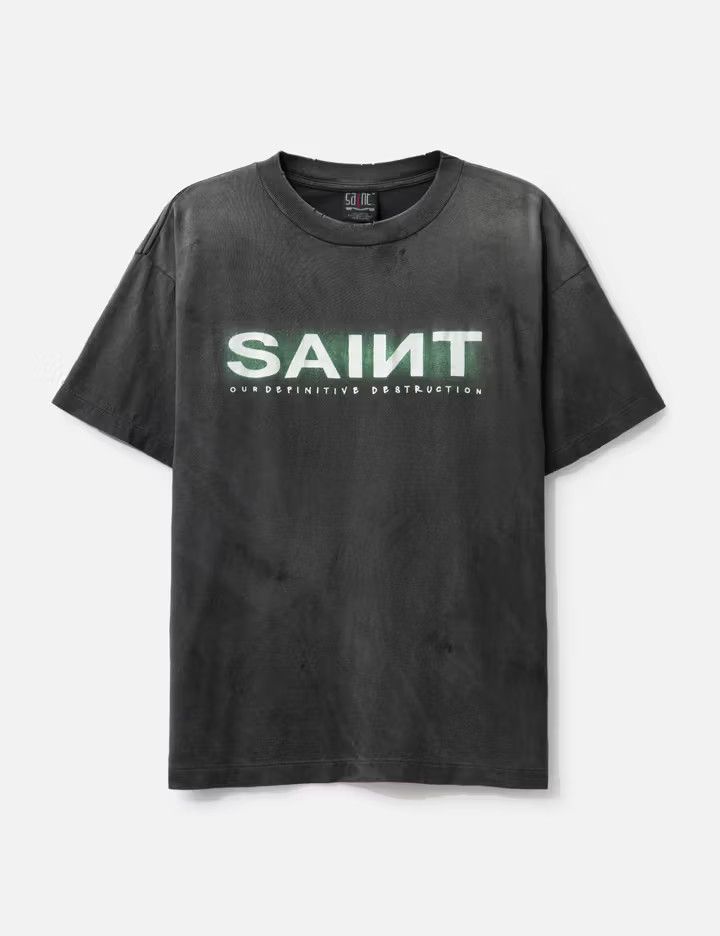 Saint Michael o1mle0326 Logo Print Tee Shirt in Black Size US XXL / EU 58 / 5 - 1 Thumbnail