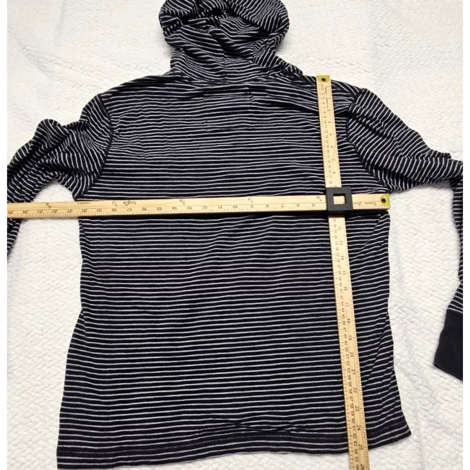 American Eagle Outfitters VINTAGE American Eagle Hoodie Striped Henley Lightweight Black White Mens L Size US L / EU 52-54 / 3 - 6 Thumbnail