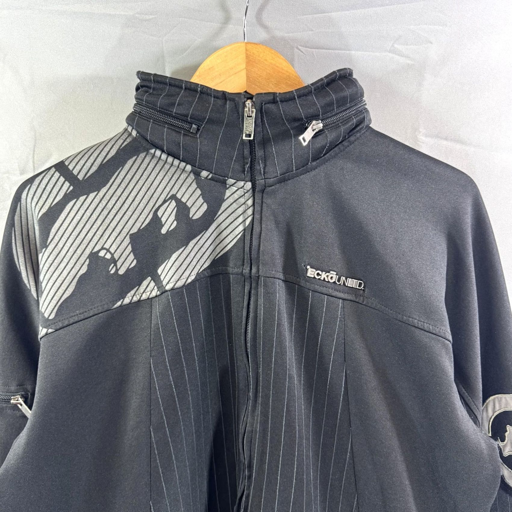 Ecko Unltd. Ecko Unltd Jacket Mens Large Black Full Zip Hooded Pockets Streetwear Zip Size US L / EU 52-54 / 3 - 3 Thumbnail