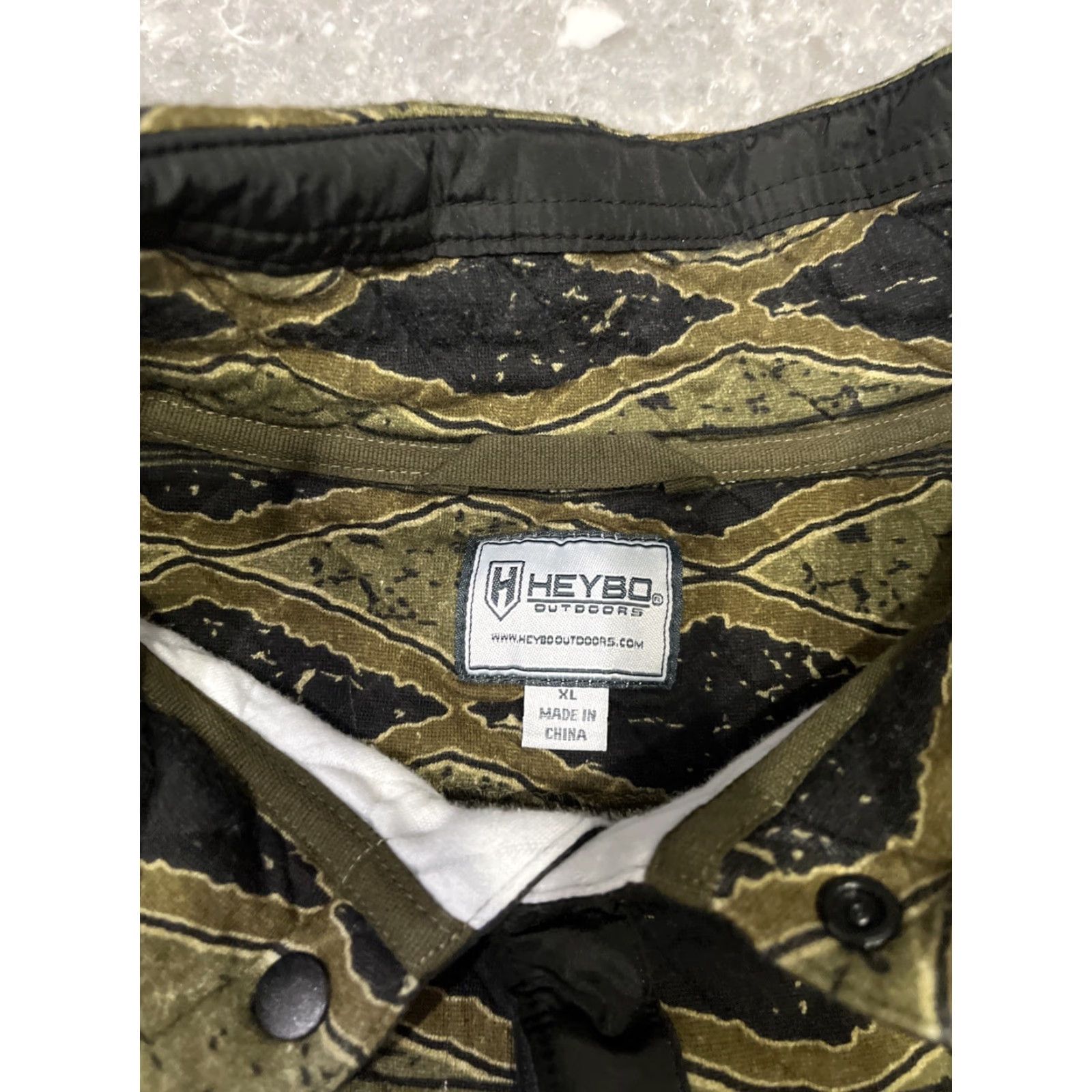 Vintage HeyBo Mens XL Brown Green Quilted Pullover Outdoor Jacket 1/4 Snap Lightweight Size US XL / EU 56 / 4 - 3 Thumbnail