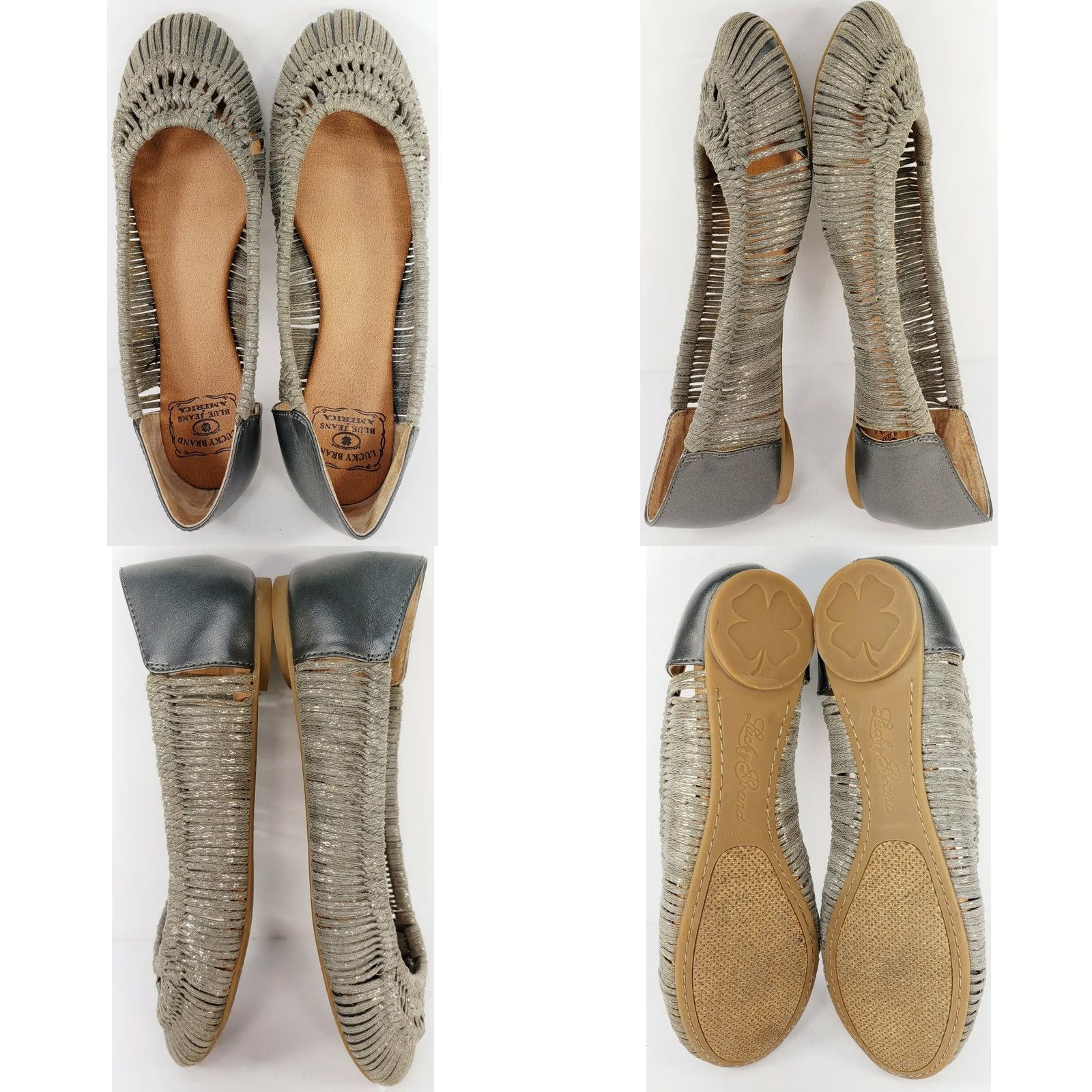 Lucky Brand Lucky Brand Emmie Ballet Flats Women's Size 8.5M Dark Gray Natural Hemp Woven Flat Slip On Casual Size US 9 / IT 39 - 8 Thumbnail