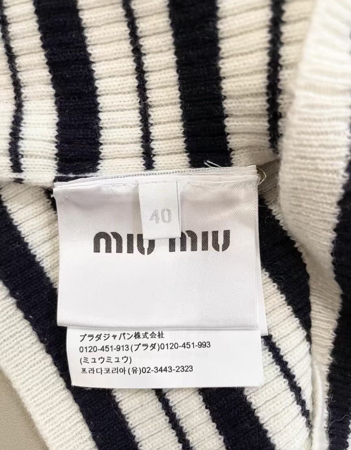 Miu Miu Miu Miu Striped Cashmere Cropped Knit Sweater J33 Size S / US 4 / IT 40 - 6 Thumbnail