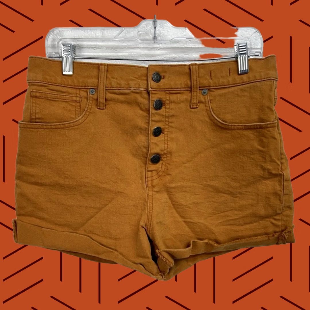 Madewell Madewell High-Rise Denim Shorts Womens Size 29 Burnt Orange Button Fly K9543 Size 29" - 1 Thumbnail