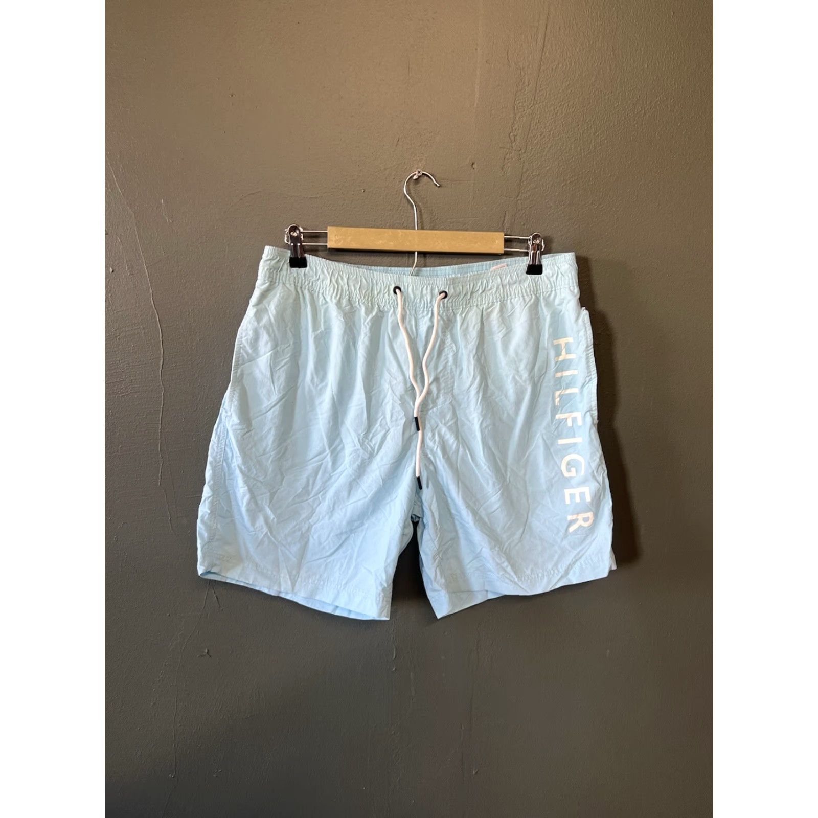 Tommy Hilfiger Tommy Hilfiger Mens Swim Trunks Bottom Lined Blue Trunks Size L Large Splash Style Size US 33 - 2 Thumbnail