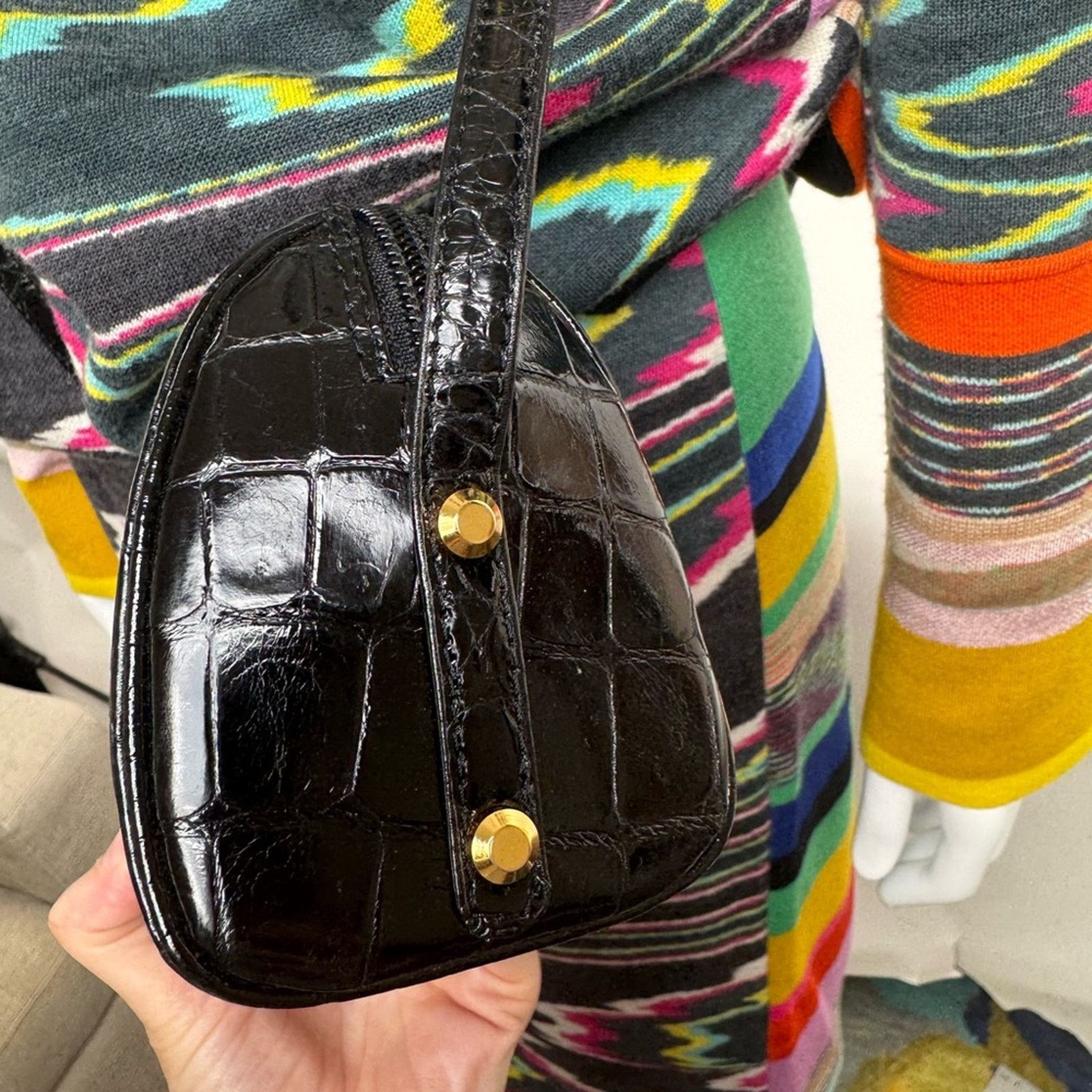 Other Mini black Crocodile Aigner 2 way bag can be worn Size ONE SIZE - 3 Thumbnail