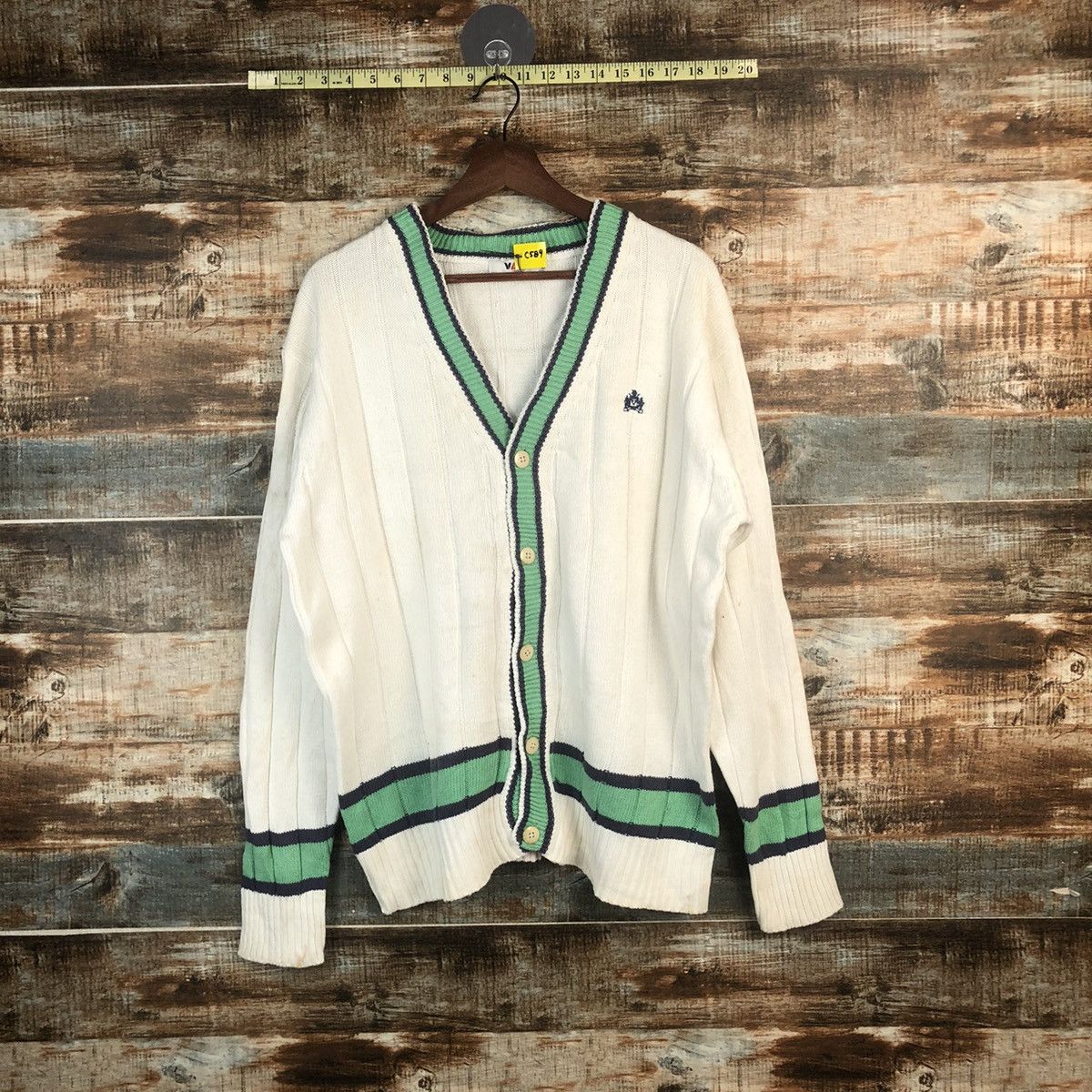 Van DL Van White Cardigan Knitwear #C589 Size US M / EU 48-50 / 2 - 1 Thumbnail
