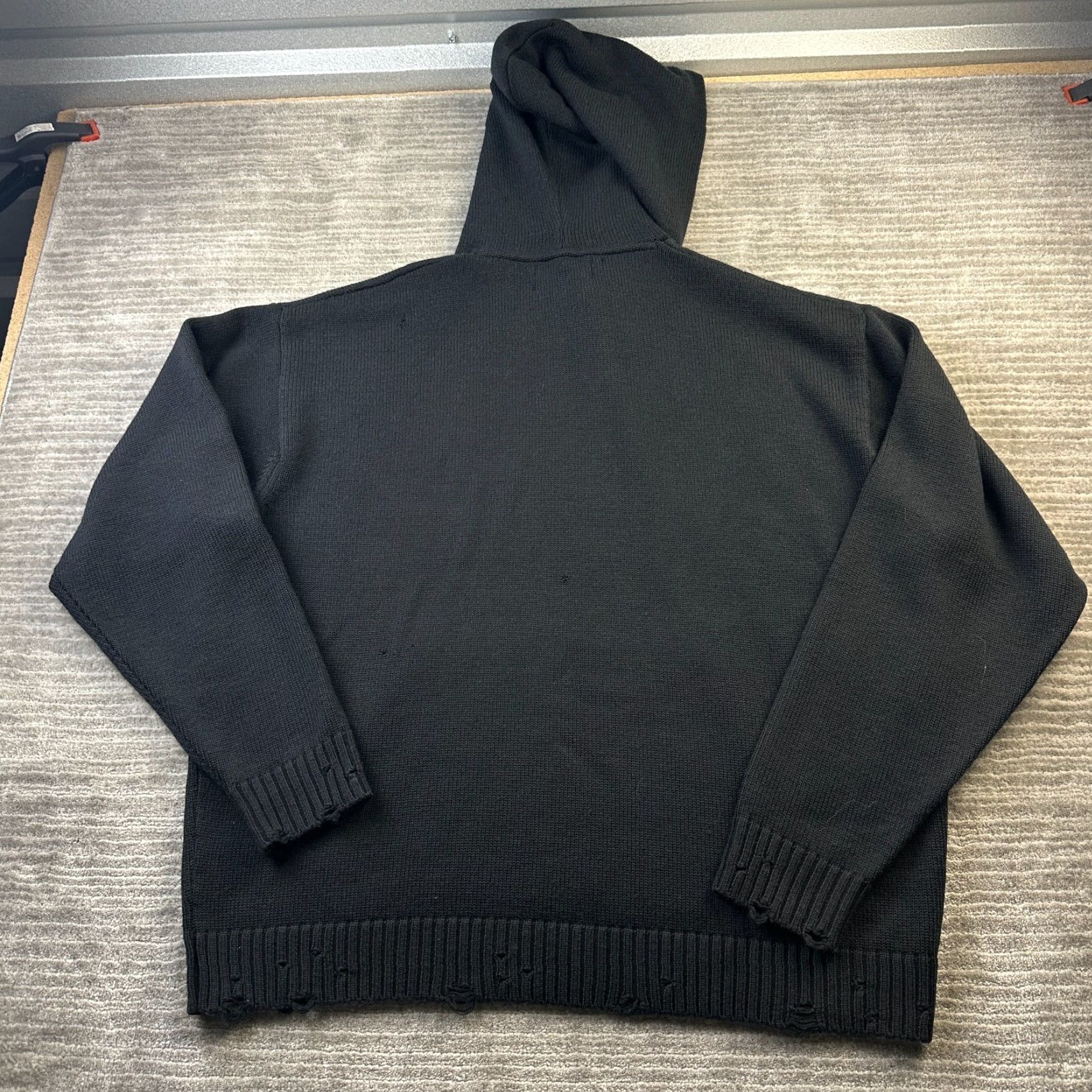 Jordan Brand Jordan A Ma Maniere Hoodie Mens XL Black Wool Knit Distressed Logo Zip Crew Neck Pullover Hooded Regular Vintage: No Size US XL / EU 56 / 4 - 2 Thumbnail