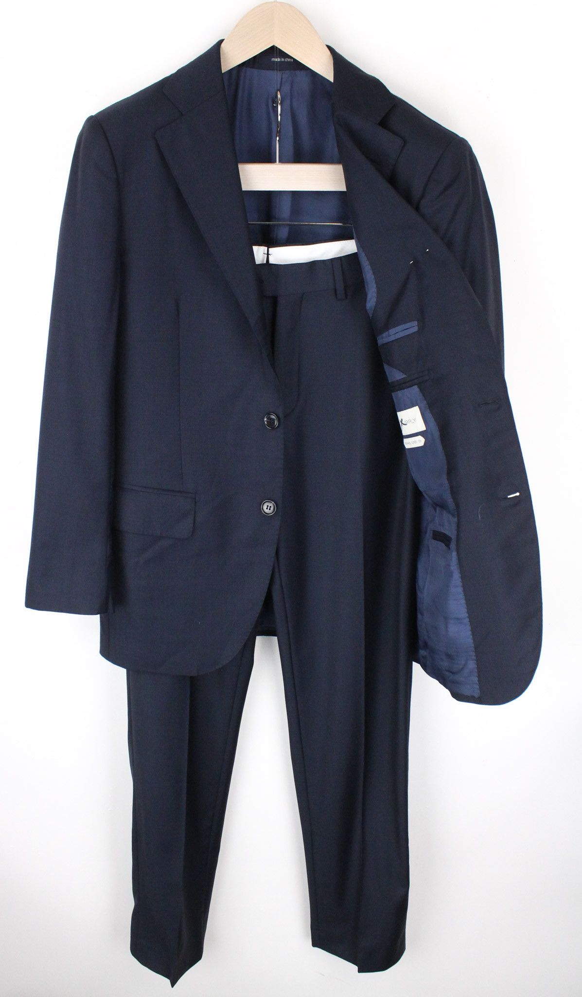 LAZIO UK36R Slim Wool Navy Blue Suit 68597