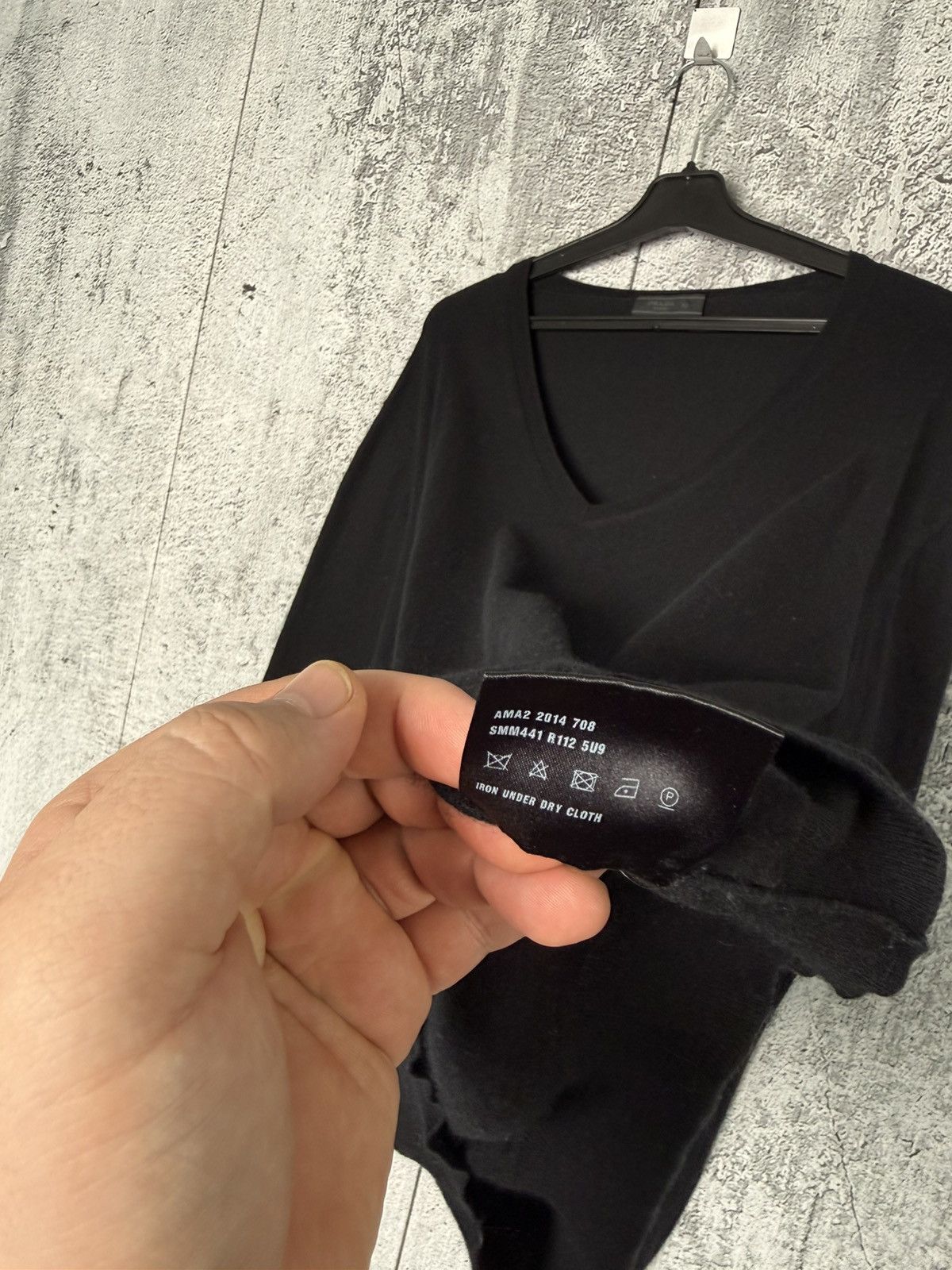 Prada Prada Milano Black V-Neck Sweater Cotton & Cashmere Jumper Size US L / EU 52-54 / 3 - 12 Thumbnail