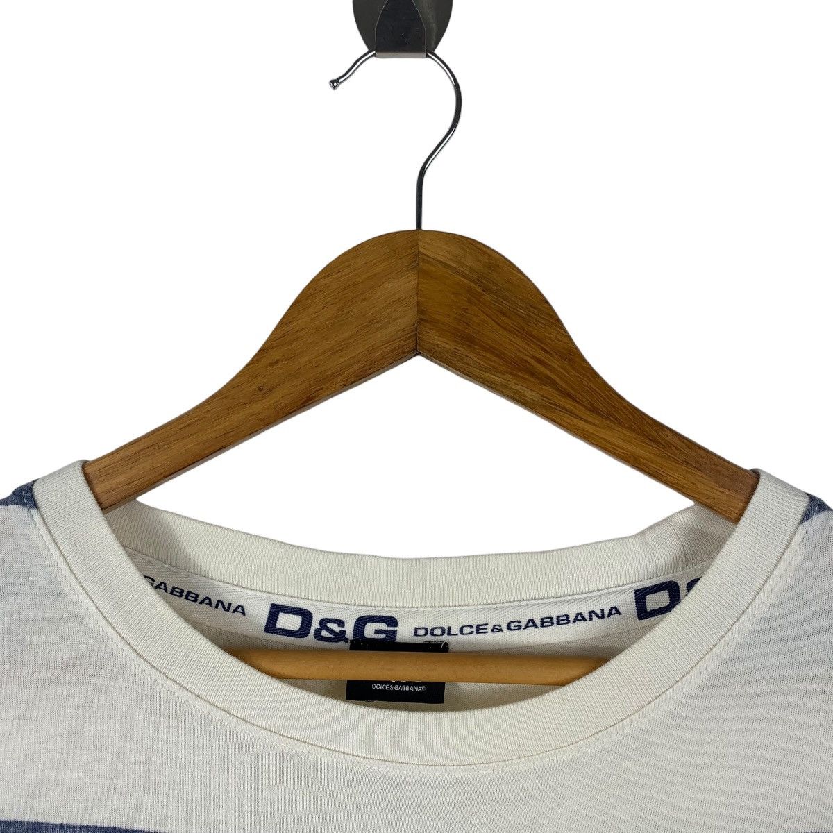 Designer × Dolce & Gabbana DOLCE & GABBANA Spellout stripe women tee Size L / US 10 / IT 46 - 5 Thumbnail