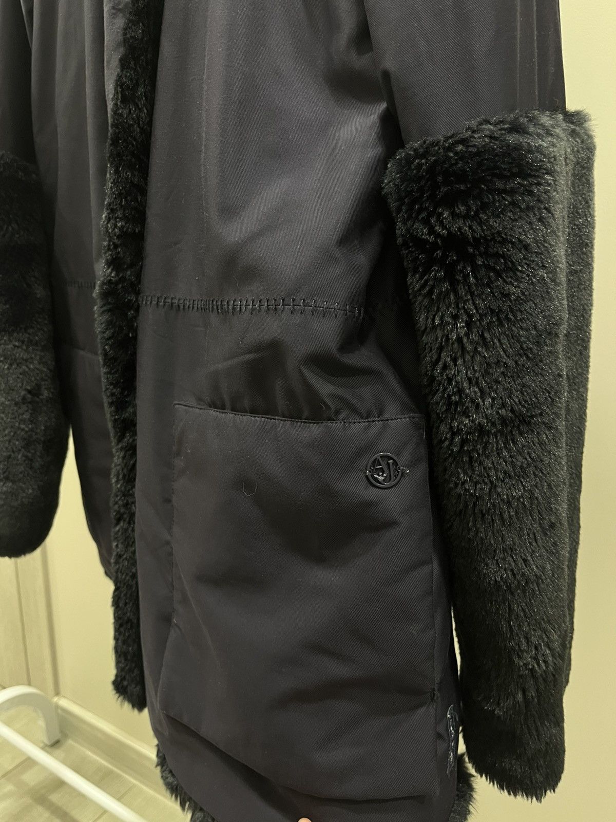 Armani Vintage Armani Jeans Very Rare Vegan Leather Fur Coat Jacket Size M / US 6-8 / IT 42-44 - 3 Thumbnail