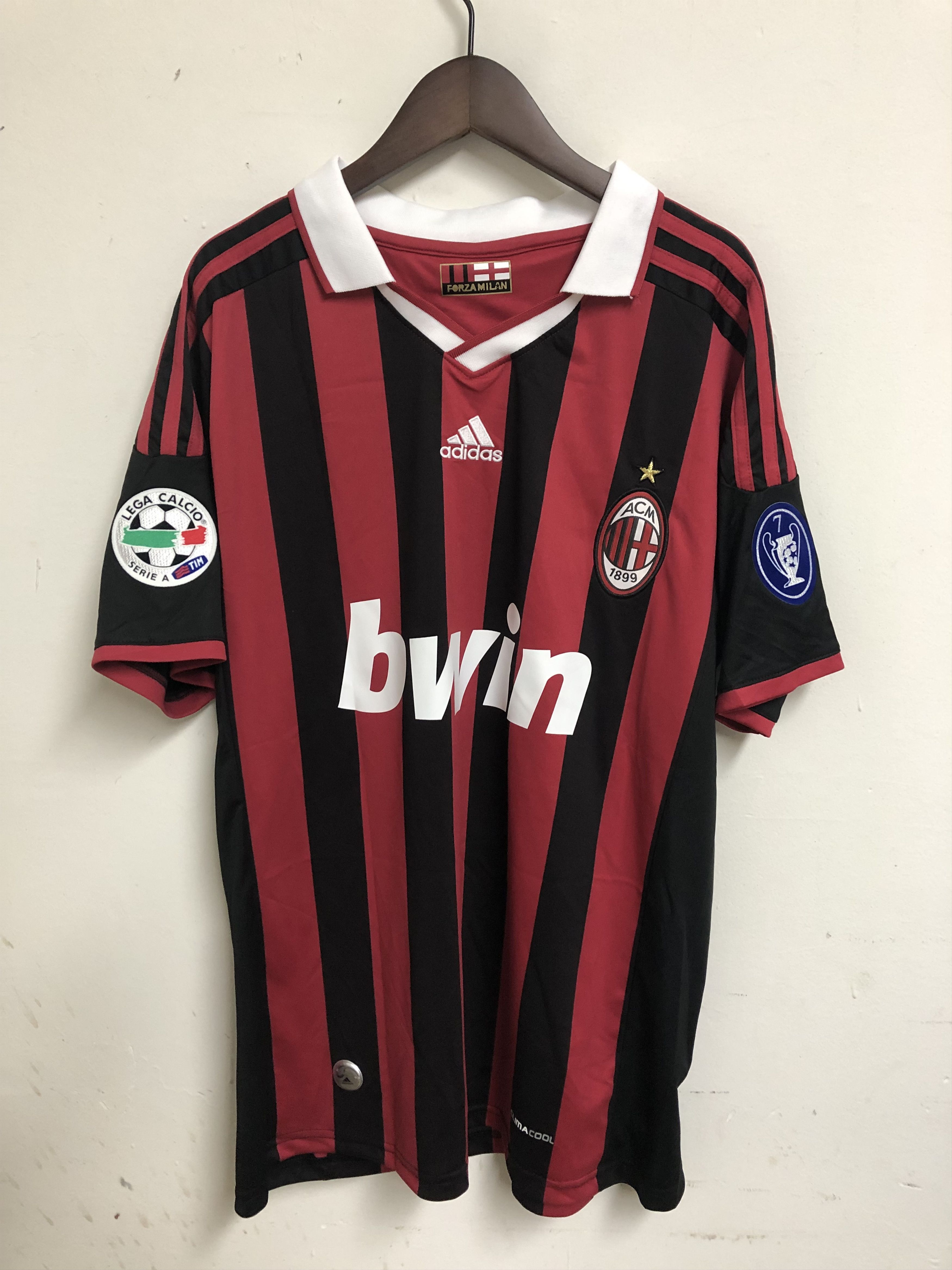 Vintage 2009-10 Beckham AC Milan Home Soccer Jersey Size US L / EU 52-54 / 3 - 1 Thumbnail