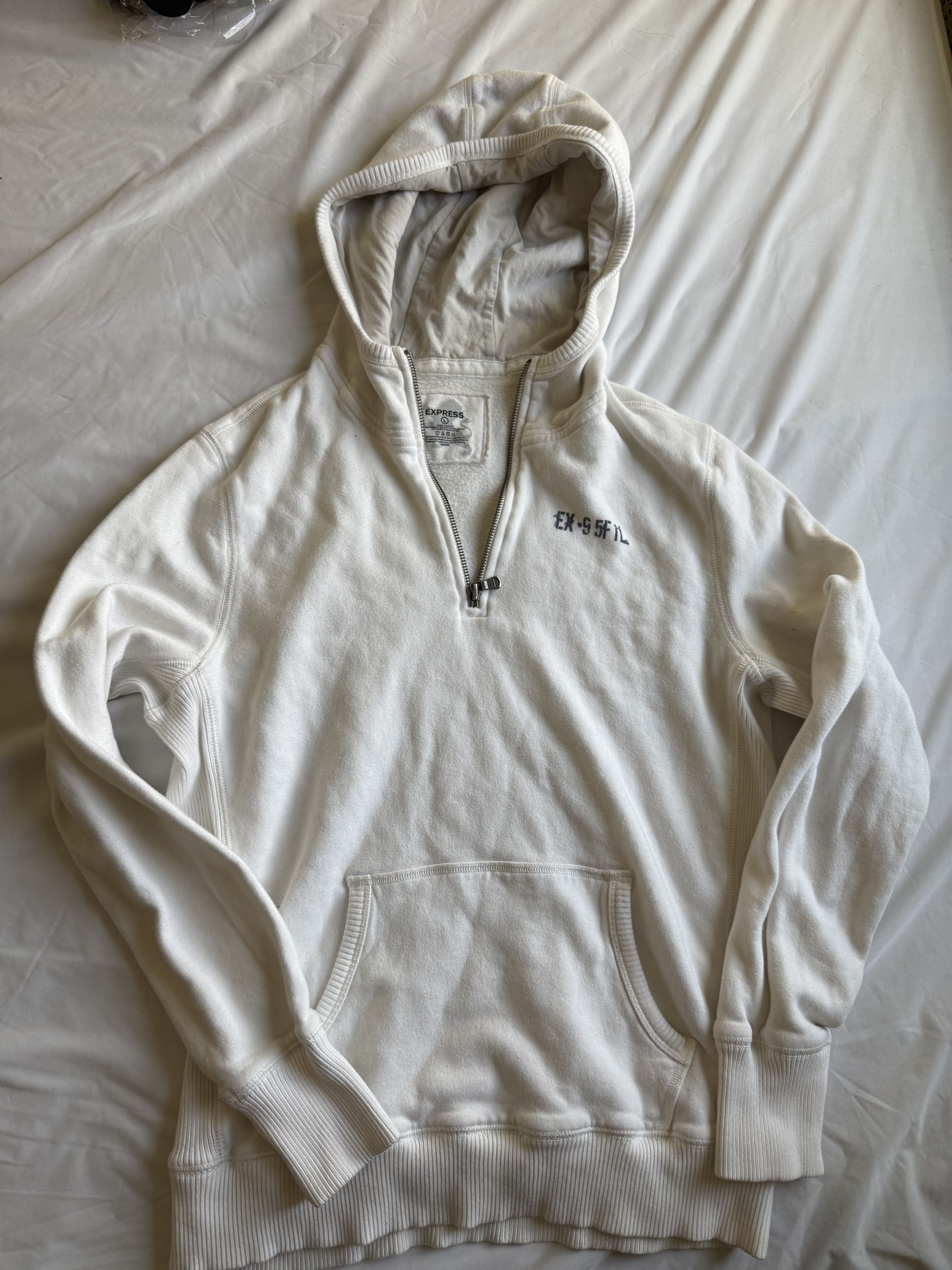 Express Express Quarter zip Hoodie Large white $98 Size US L / EU 52-54 / 3 - 1 Thumbnail